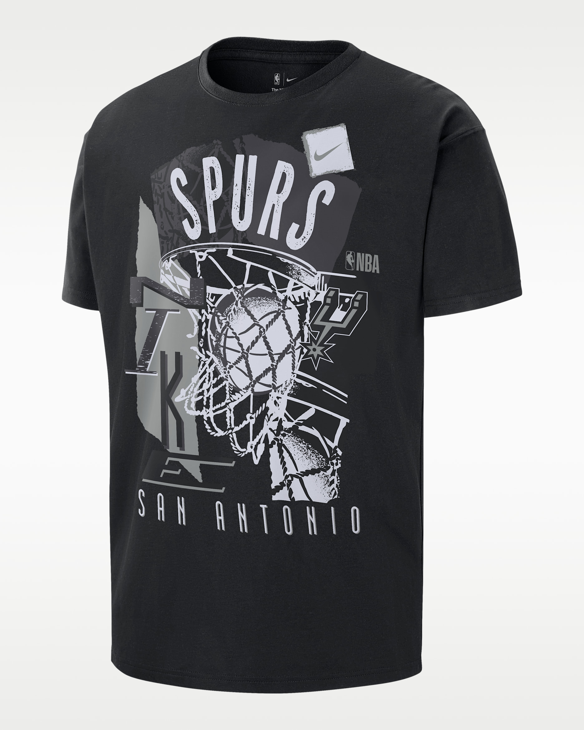 San Antonio Spurs Courtside Men's Nike NBA Vintage T-Shirt - Black