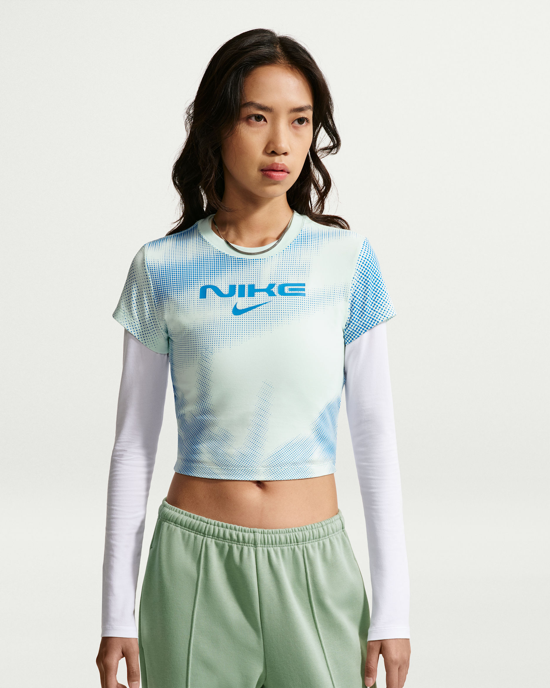 Nike Sportswear Chill Knit Women's Slim Cropped T-Shirt - Barely Green