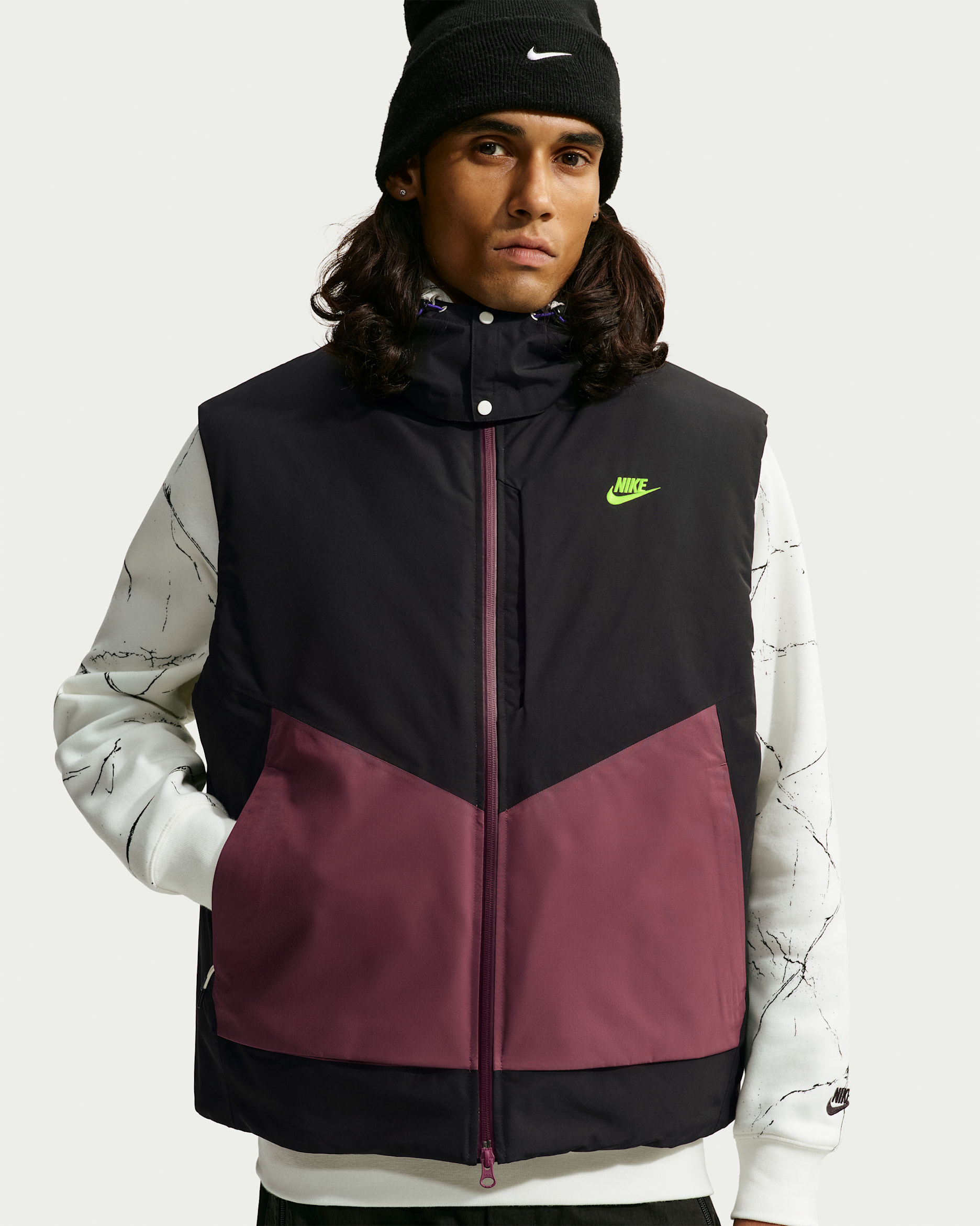 Nike Windrunner PrimaLoft® Men's Storm-FIT ADV Vest - Black/Light Boulder/Black/Volt