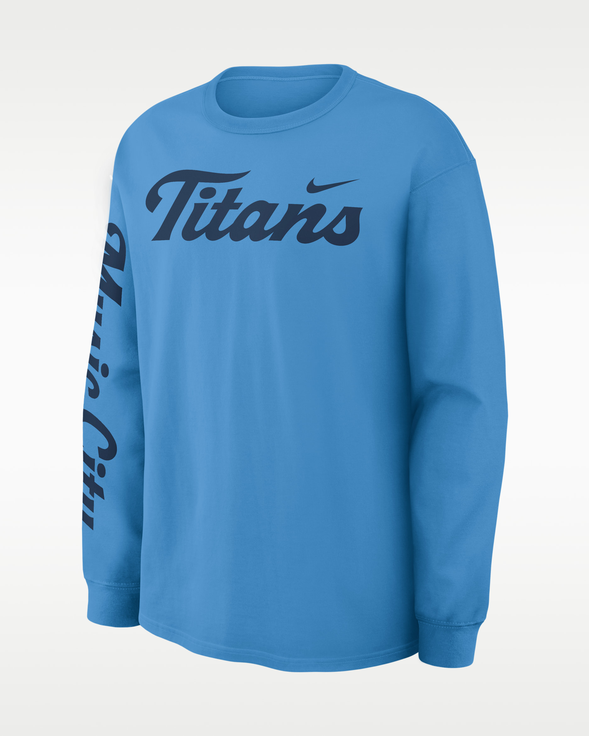 Tennessee Titans Rivalries Collection Max90 Men's Nike NFL Long-Sleeve T-Shirt - Light Blue
