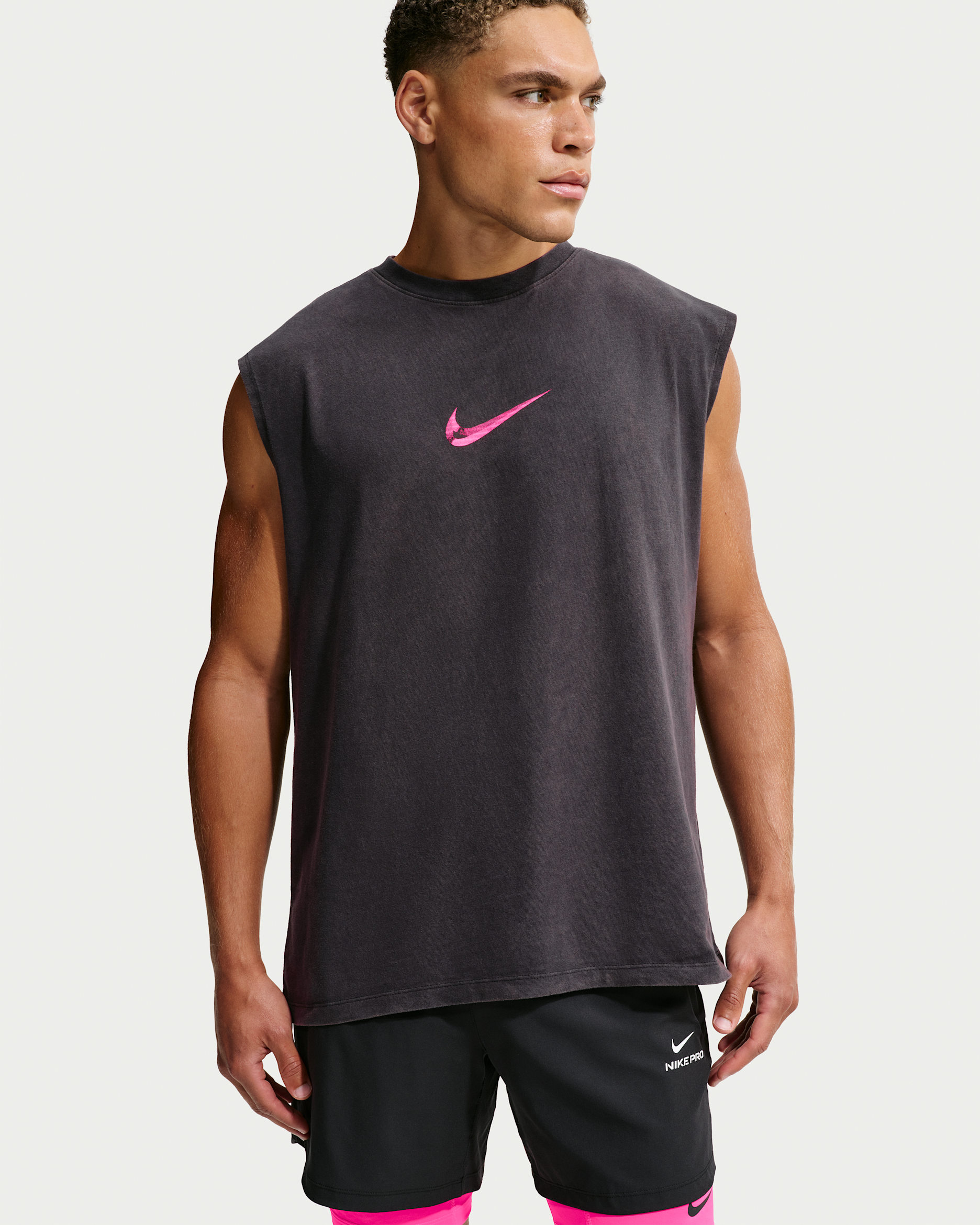 Nike Men's Sleeveless T-Shirt - Black/Hyper Pink