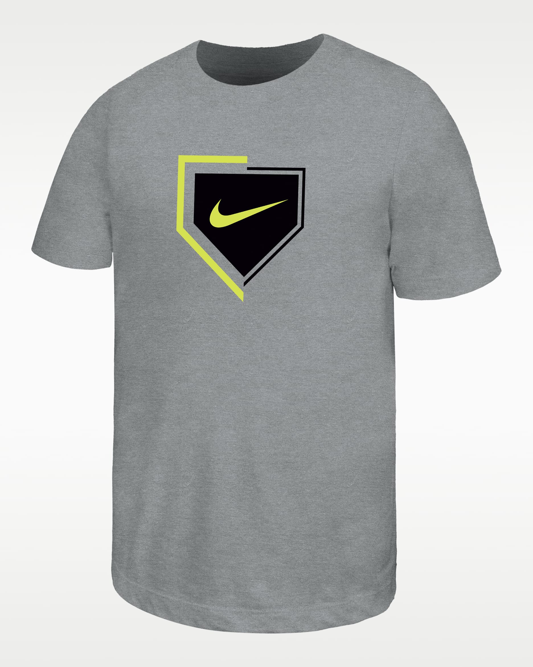 Nike Swoosh logo Big Kids' Baseball Cotton T-Shirt - Dark Grey Heather