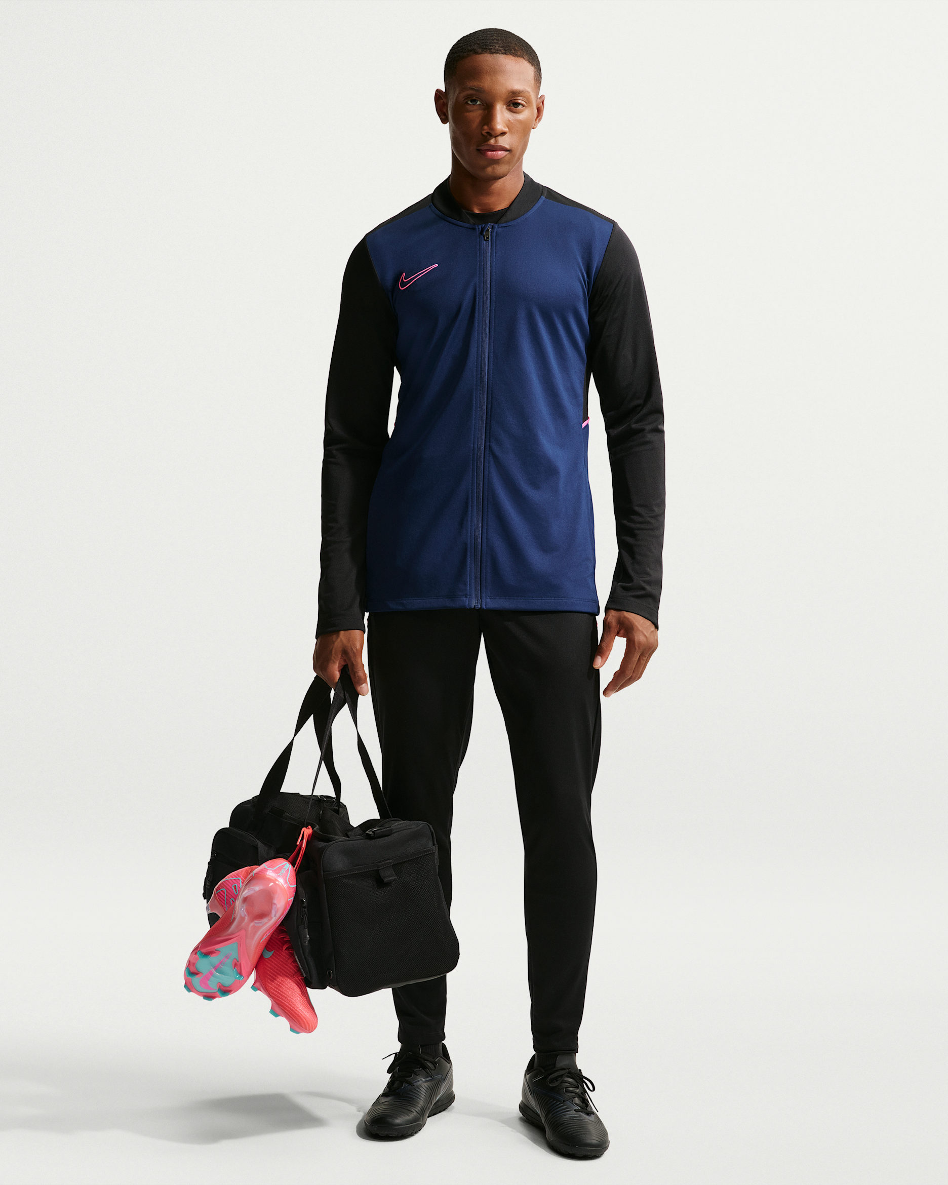 Nike Academy Dri-FIT voetbaltrainingspak voor heren - Blue Void/Zwart/Pinksicle