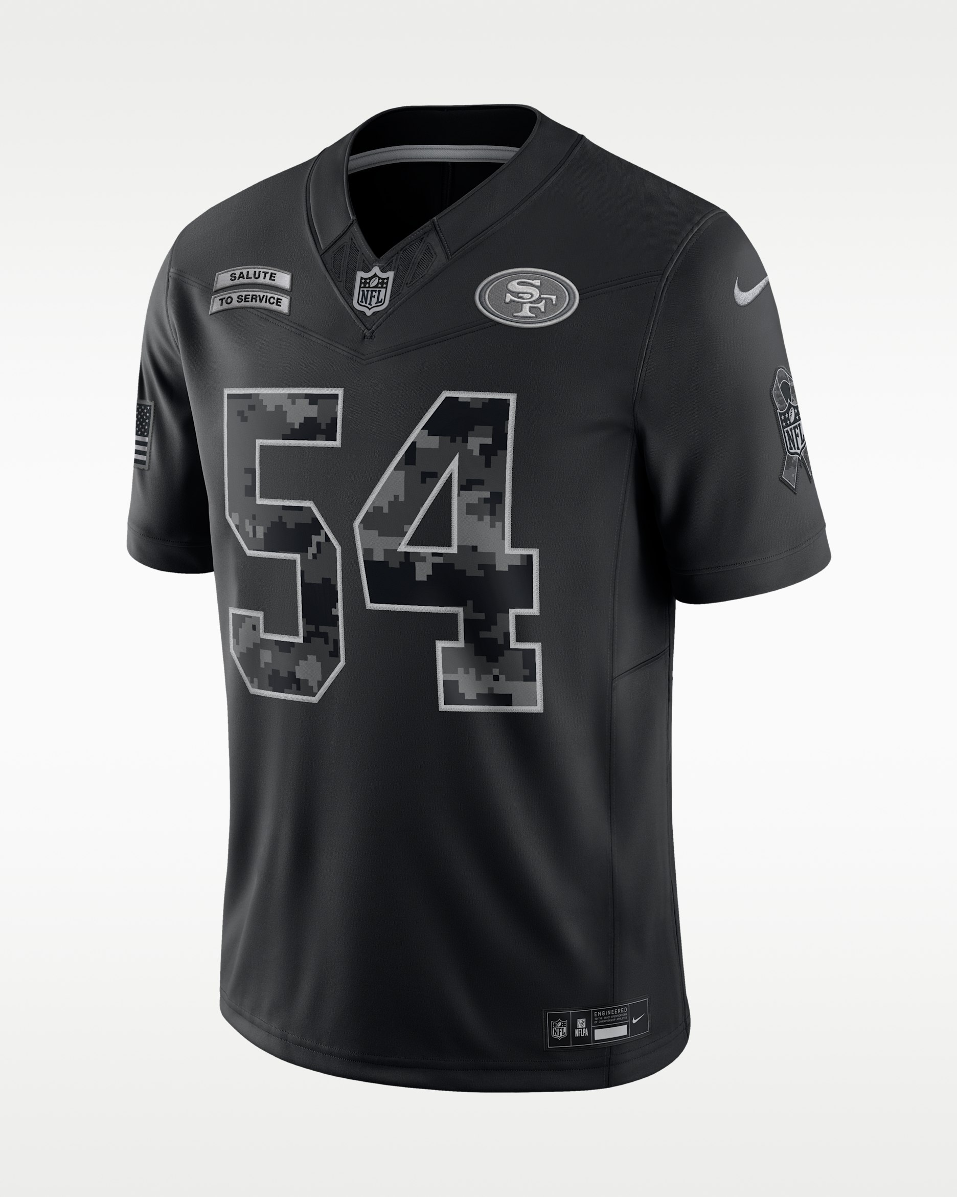 Fred Warner San Francisco 49ers Salute to Service Men's Nike Dri-FIT NFL Limited Jersey - Black