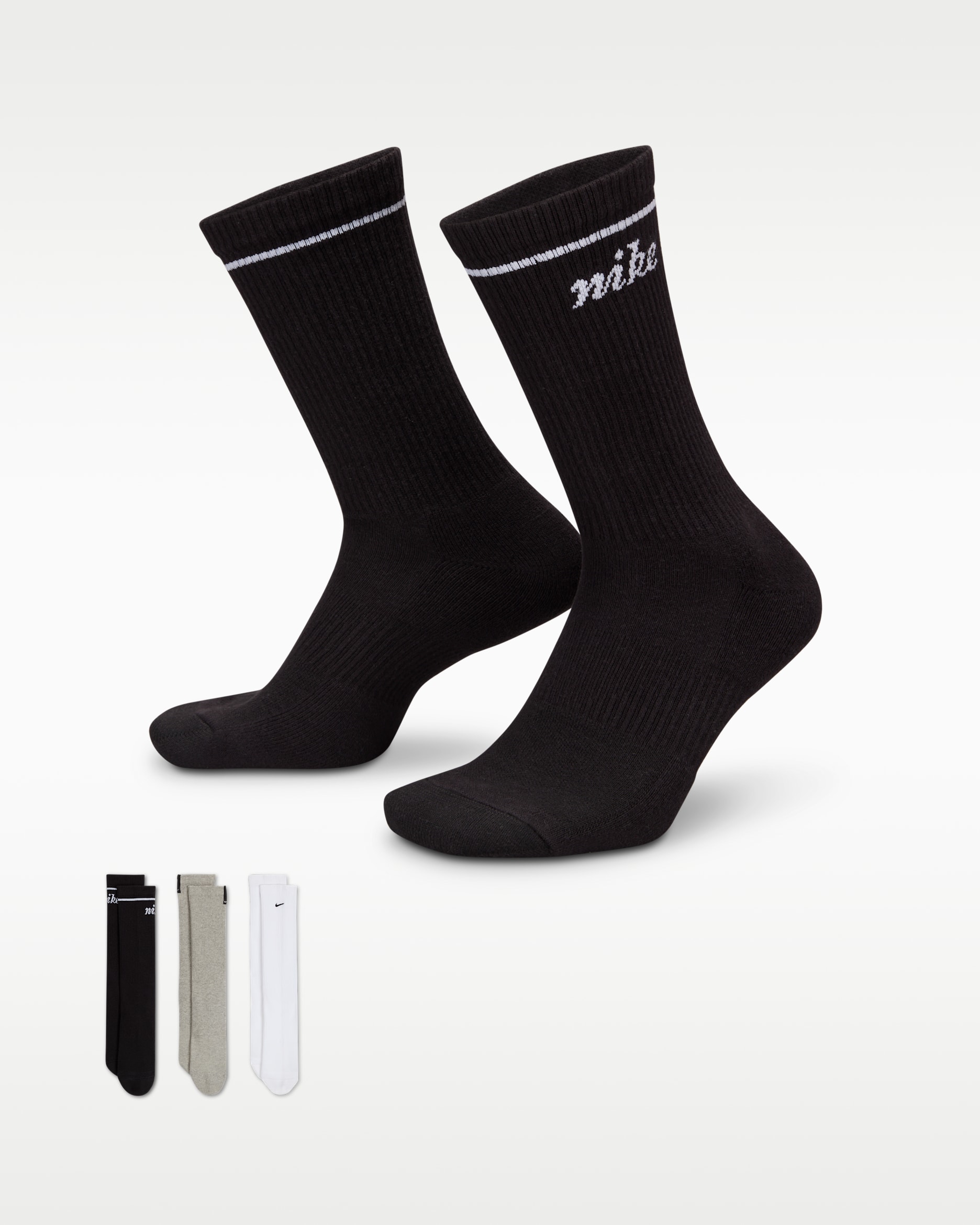 Nike Everyday Plus Cushioned Crew Socks (3 Pairs) - Multi-Colour