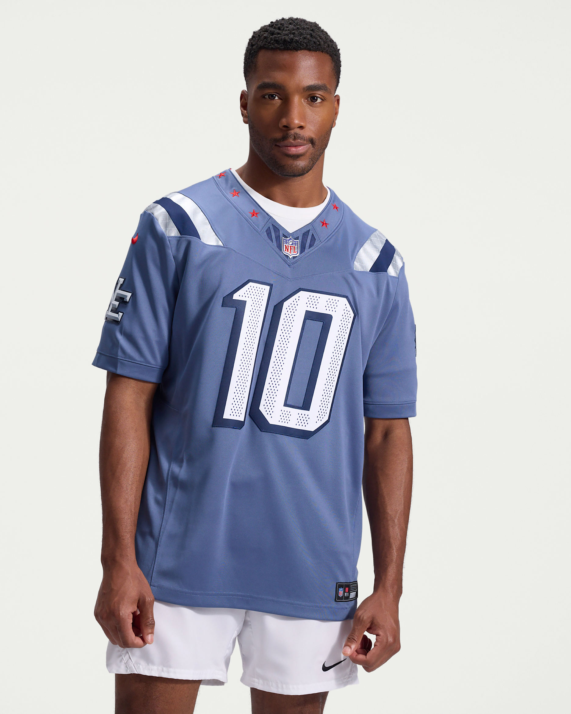Drake Maye New England Patriots Rivalries Collection Men's Nike Dri-FIT NFL Limited Jersey - Diffused Blue
