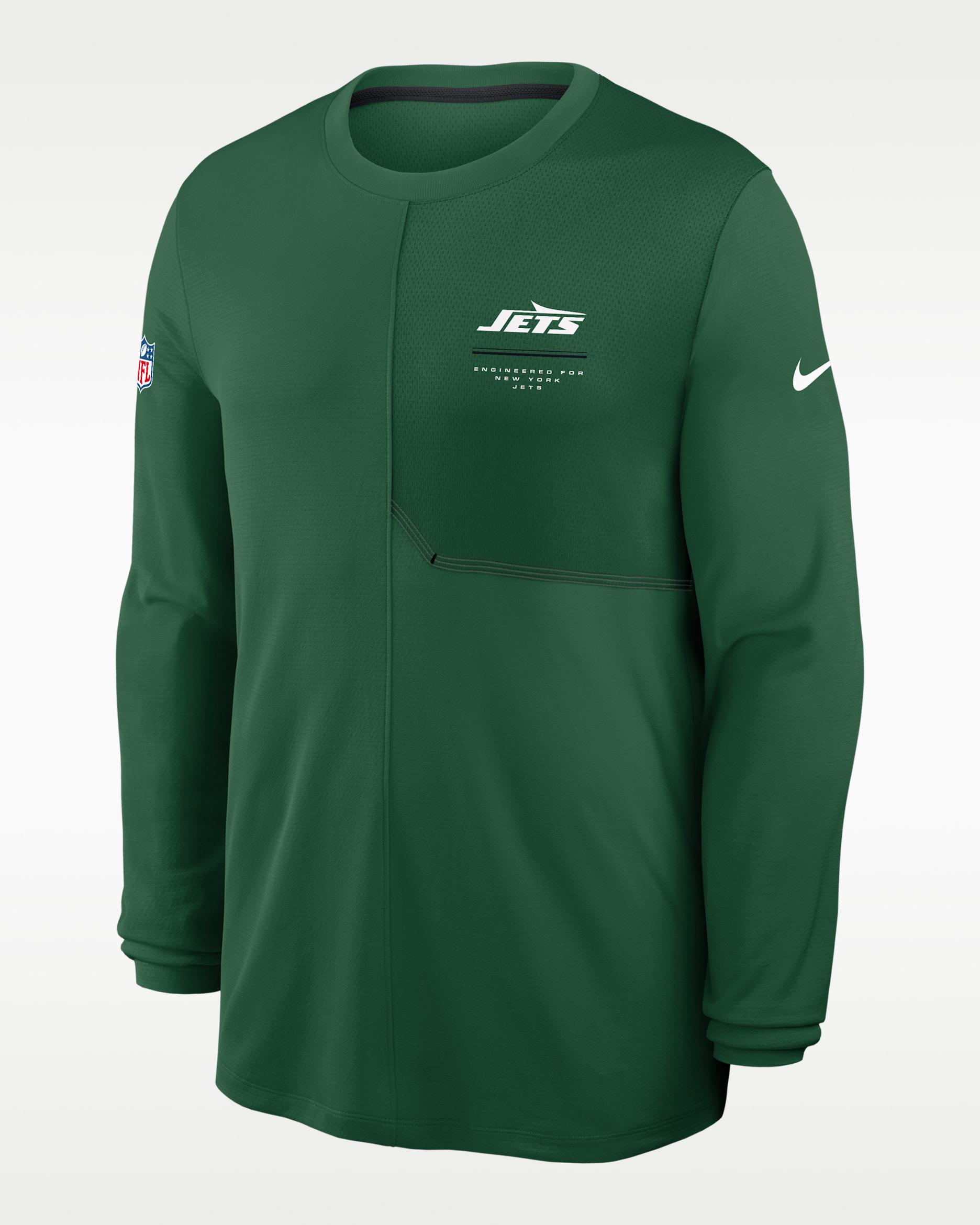 New York Jets Sideline Coach Men's Nike Dri-FIT NFL Long-Sleeve Top - Green