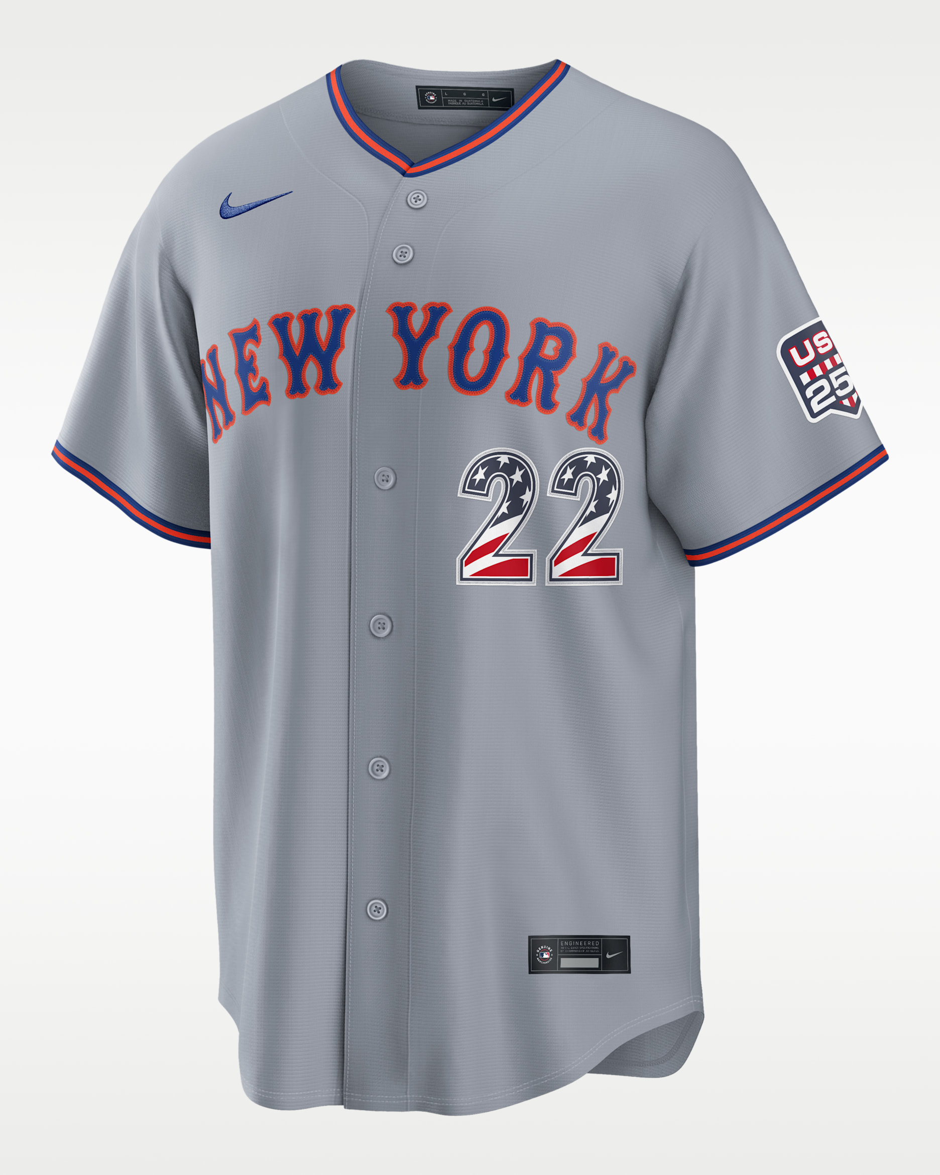 Juan Soto New York Mets USA 250 Men's Nike MLB Stadium Jersey - Grey