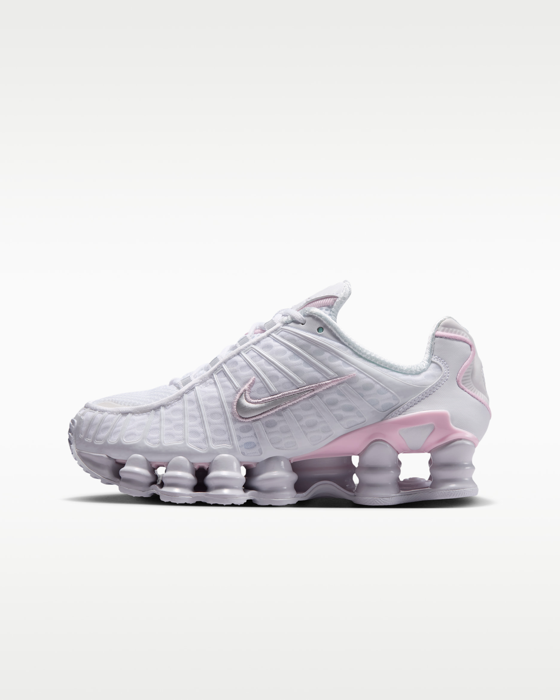 Nike Shox TL Older Kids' Shoes - White/Pink Foam/Metallic Silver