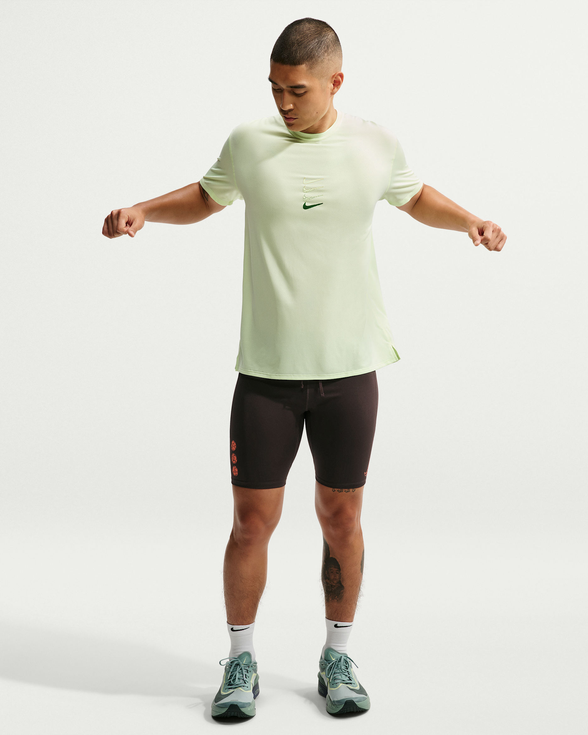 Nike Fast Men's Dri-FIT Brief-Lined Running 1/2-Length Tights - Tar