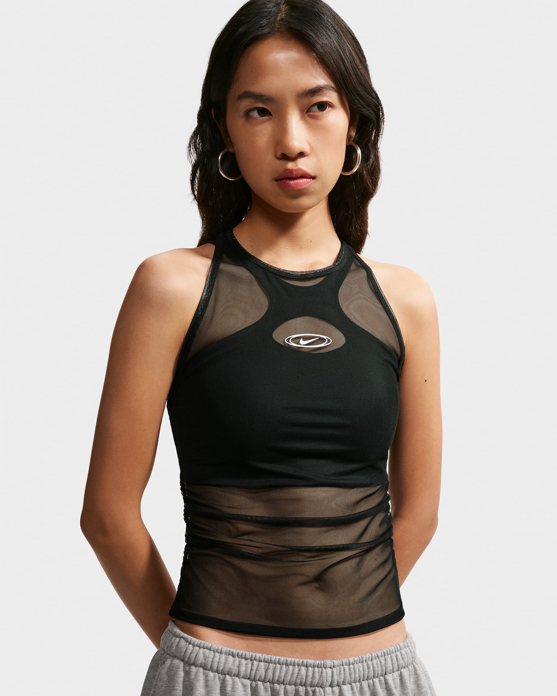 Nike Sportswear Women's Tight Sheer Tank Top - Black/White