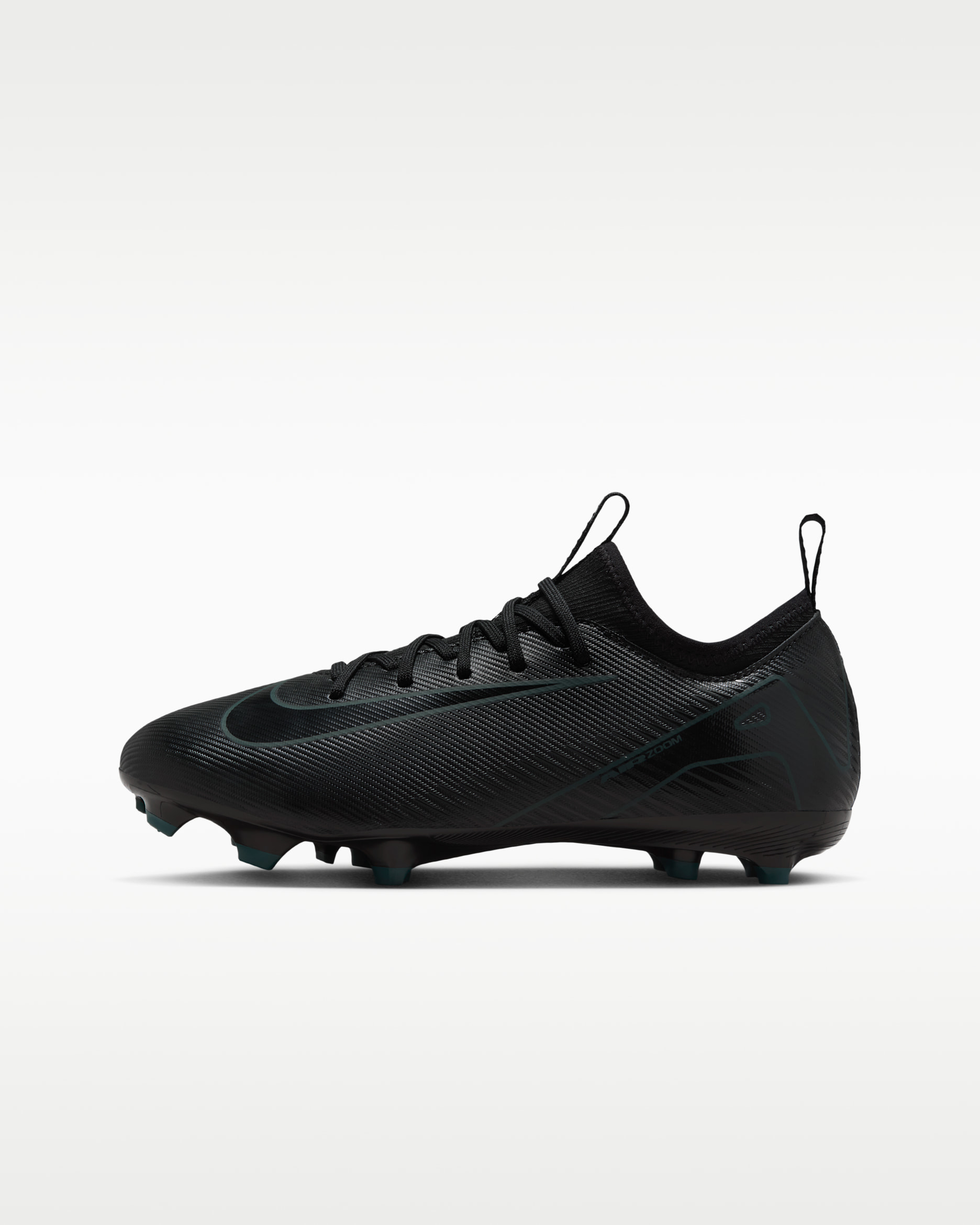 Chaussure de foot basse à crampons MG Nike Jr. Mercurial Vapor 16 Academy pour enfant/ado - Noir/Deep Jungle/Noir