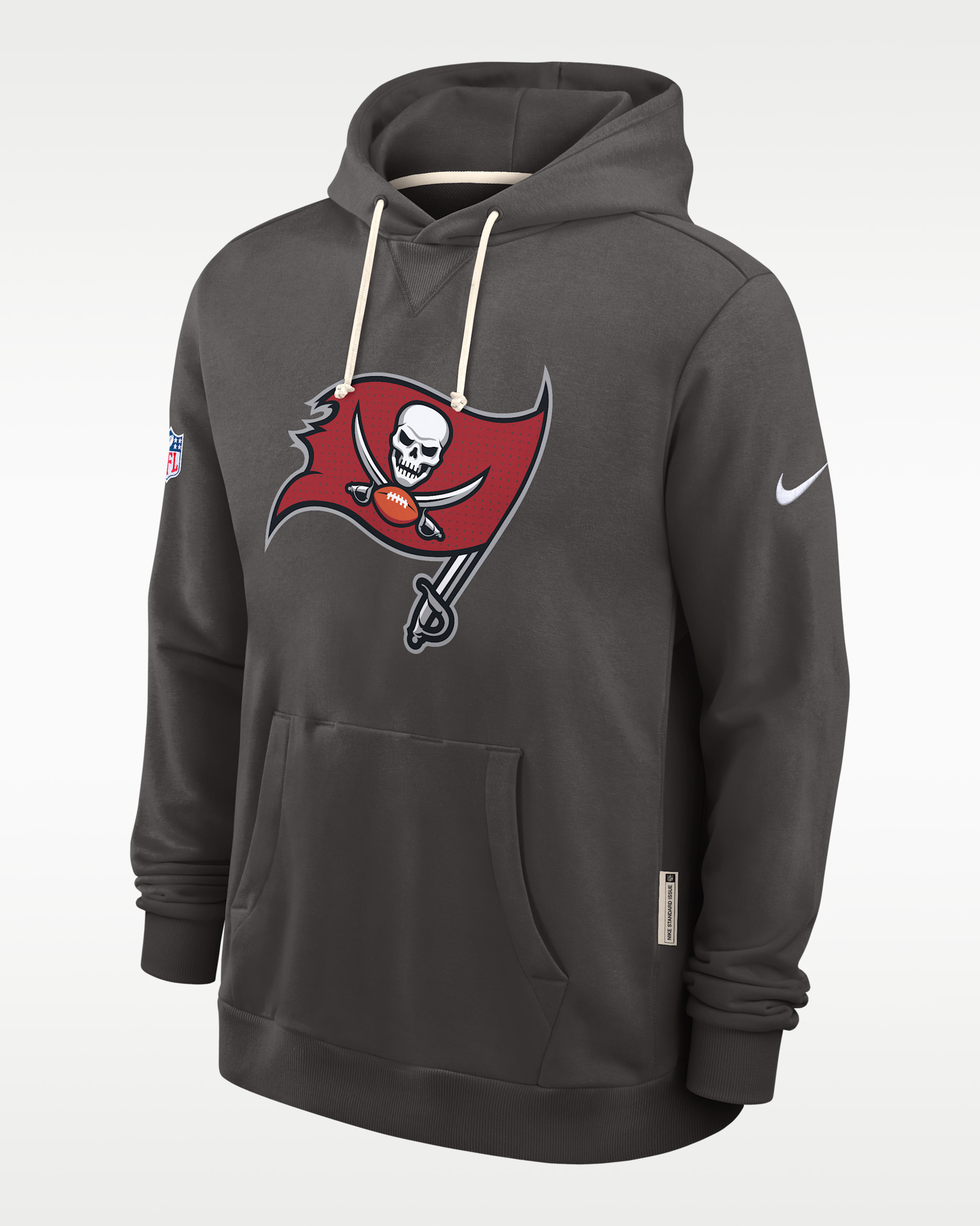 Tampa Bay Buccaneers Initial Home Sideline Men's Nike Dri-FIT NFL Pullover Hoodie - Pewter