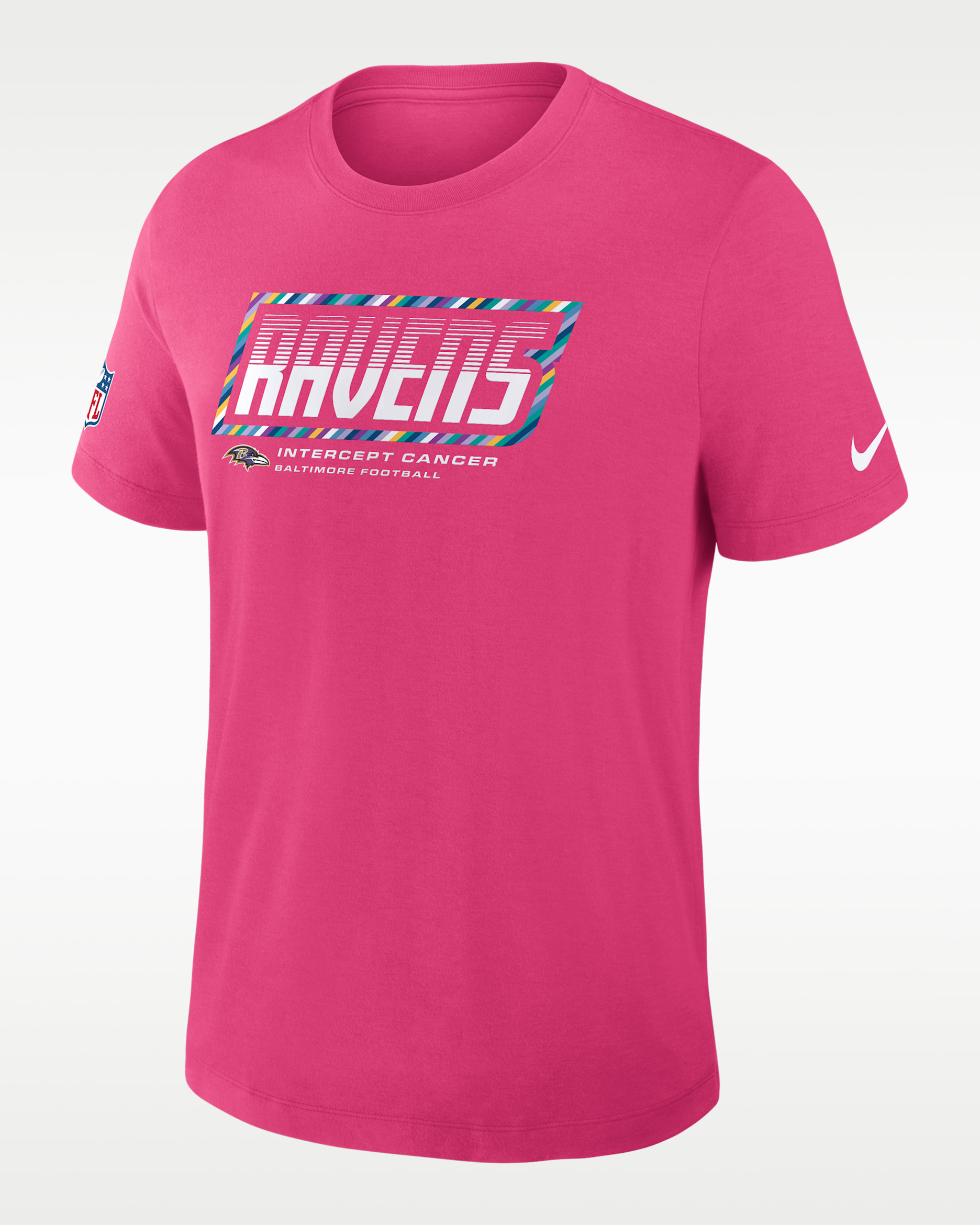Baltimore Ravens Crucial Catch Sideline Men's Nike Dri-FIT NFL T-Shirt - Pink