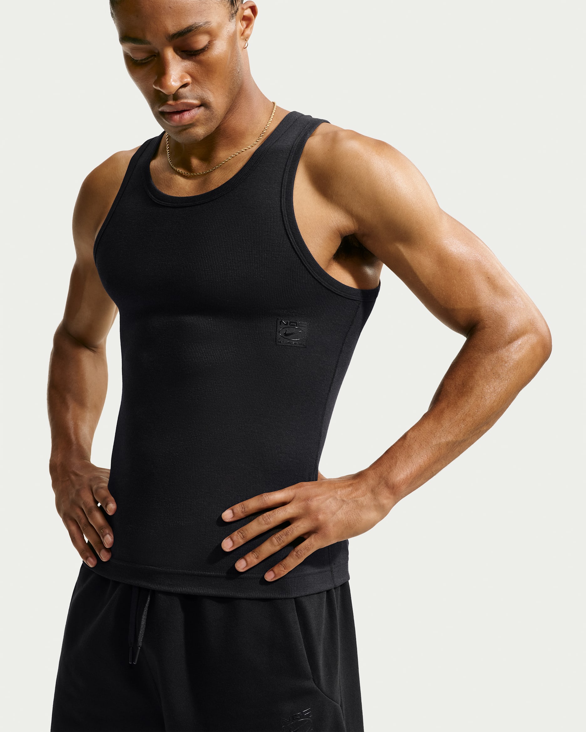 Nike N.A.C. Men's Dri-FIT Ribbed Tank Top - Black/Black