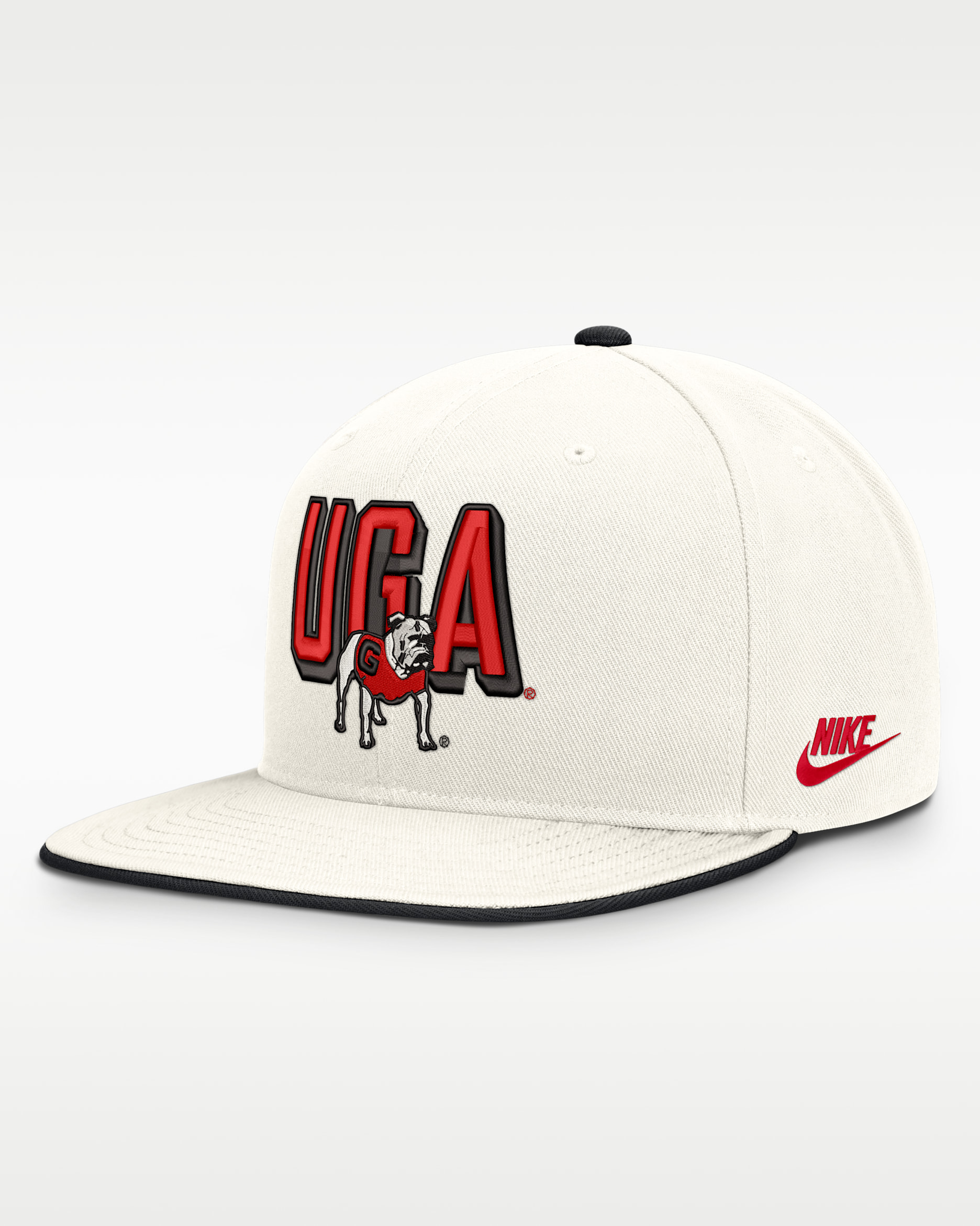 Georgia Legacy Letter & Mascot Pro Men's Nike Dri-FIT College Adjustable Hat - White/Black
