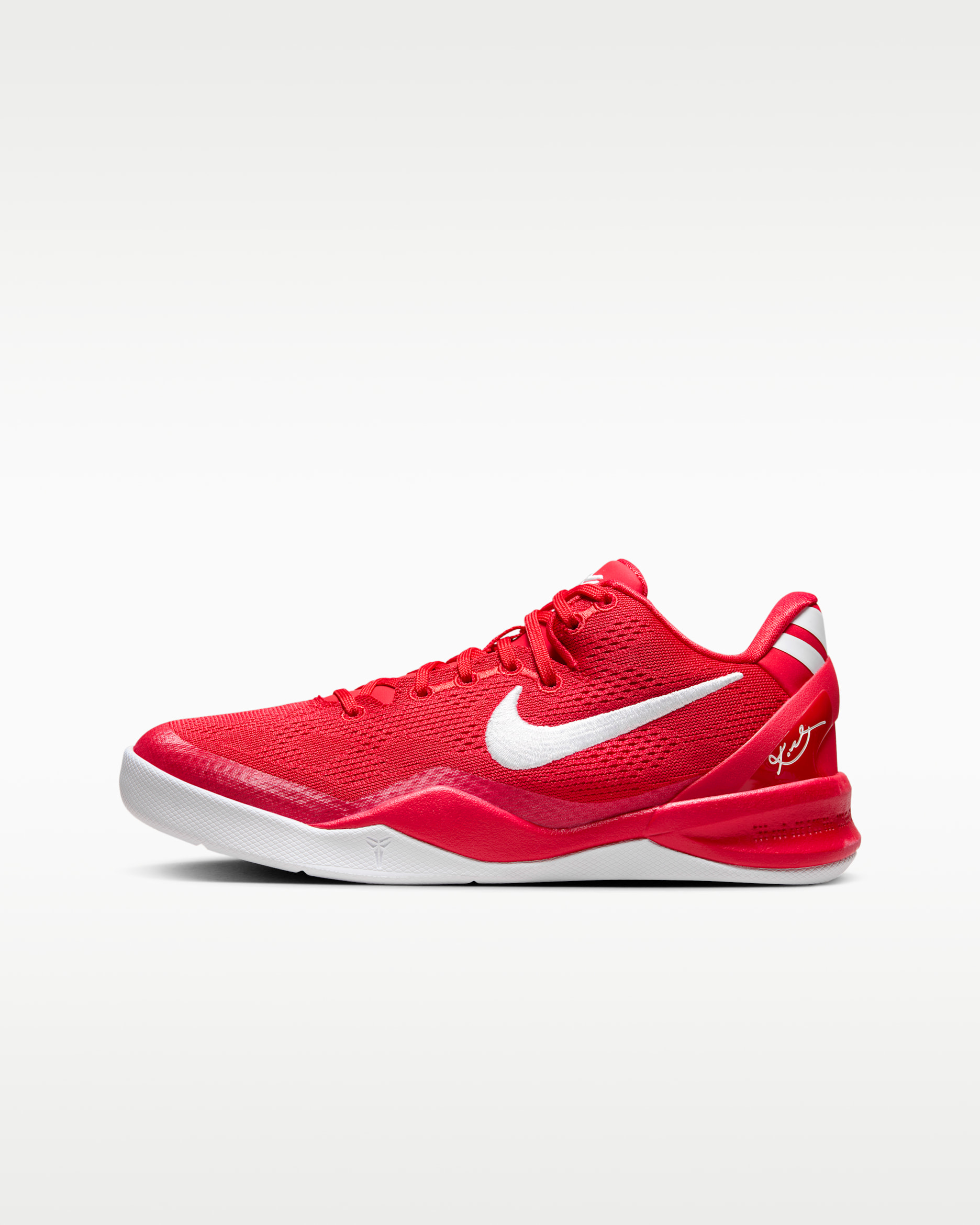 Tenis de básquetbol para niños grandes Kobe VIII - Rojo universitario/Rojo universitario/Blanco