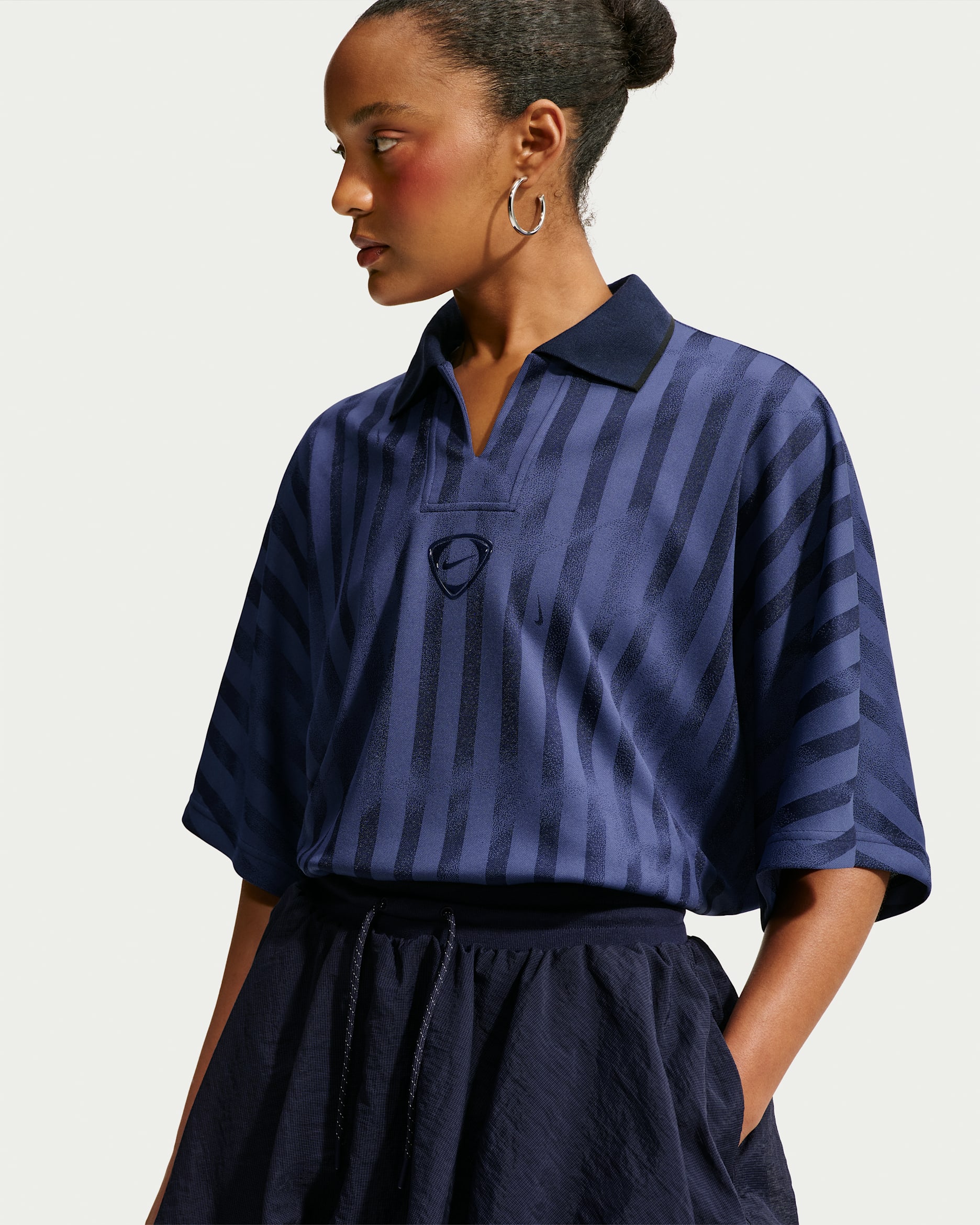 Nike Runway Kadın Jarse Üst - Blackened Blue