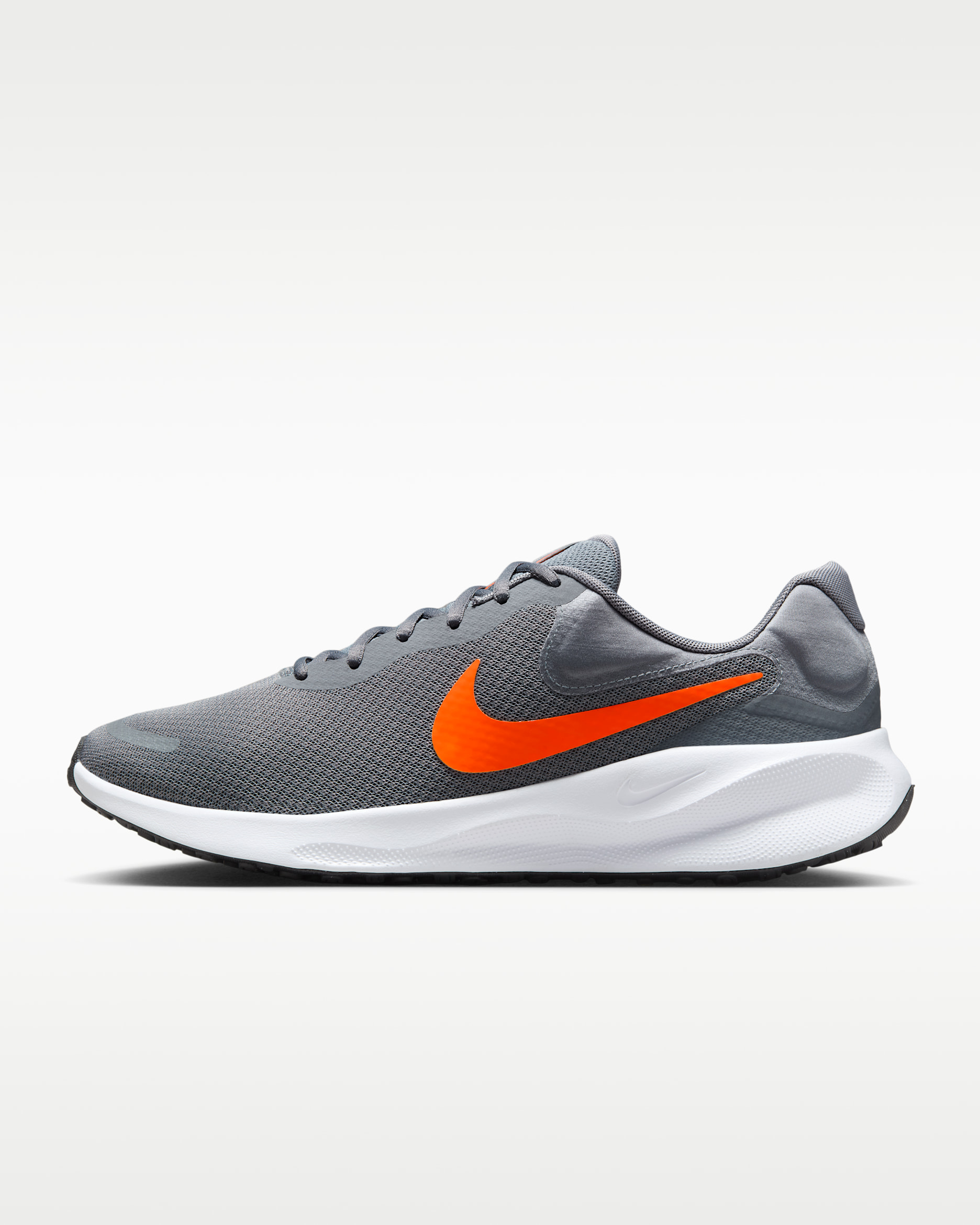 Nike Revolution 7 男款路跑鞋 - Cool Grey/白色/黑色/Total Orange