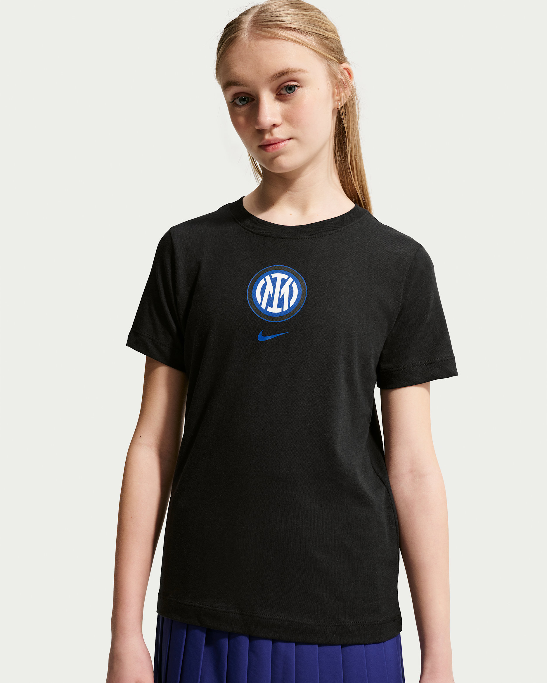 Inter Mailand Nike Fußball-T-Shirt (ältere Kinder) - Schwarz