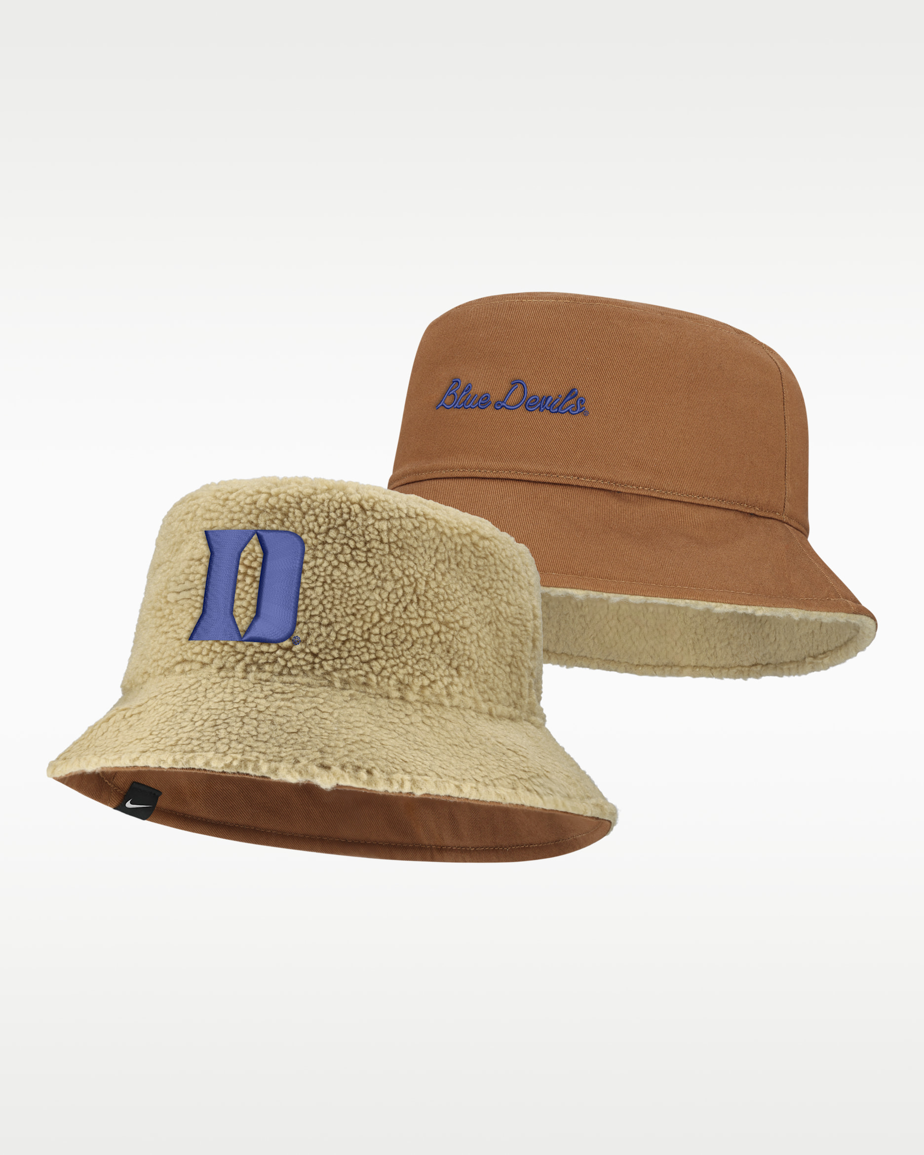 Duke Campus Prep Script Reversible Men's Nike College Bucket Hat - Classic Beige/Tan/Beige
