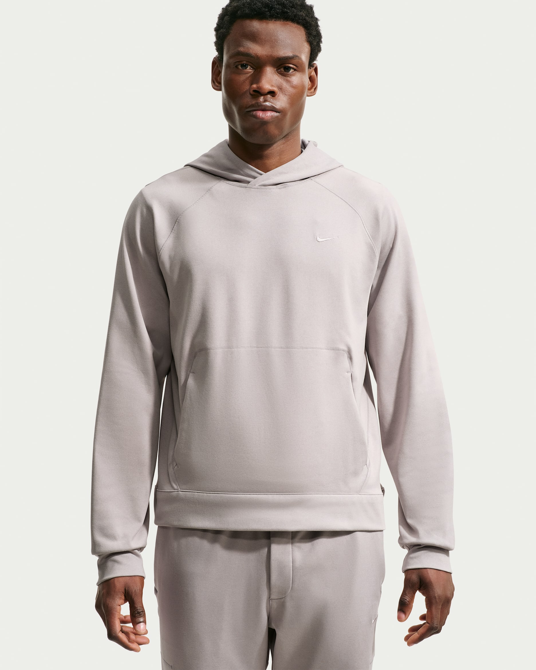 Nike Primary NanoKnit Men's Dri-FIT UV Protection Pullover Performance Hoodie - Moon Particle/College Grey/Heather/Moon Particle