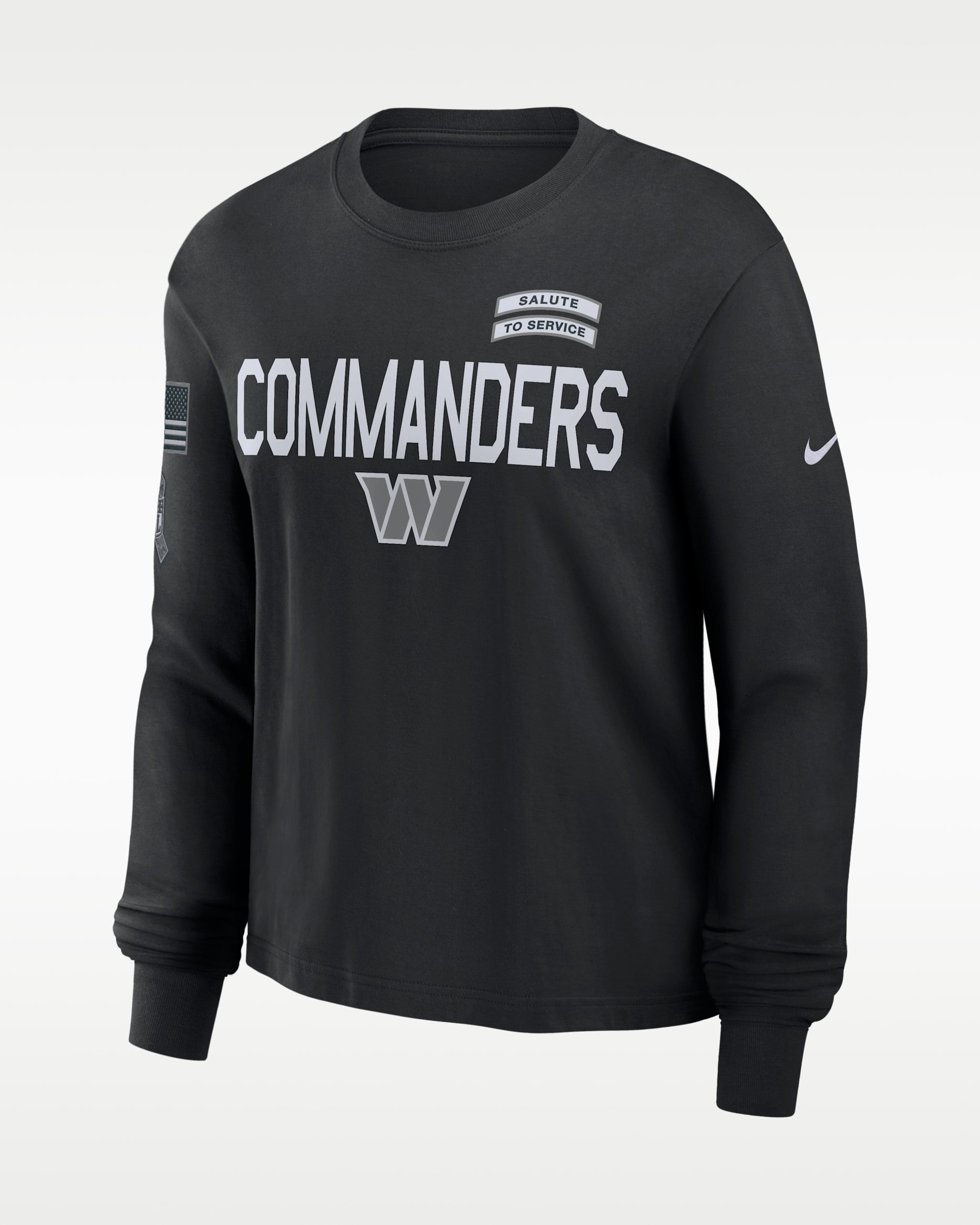 Washington Commanders Salute to Service Sideline Women's Nike Dri-FIT NFL Long-Sleeve T-Shirt - Black