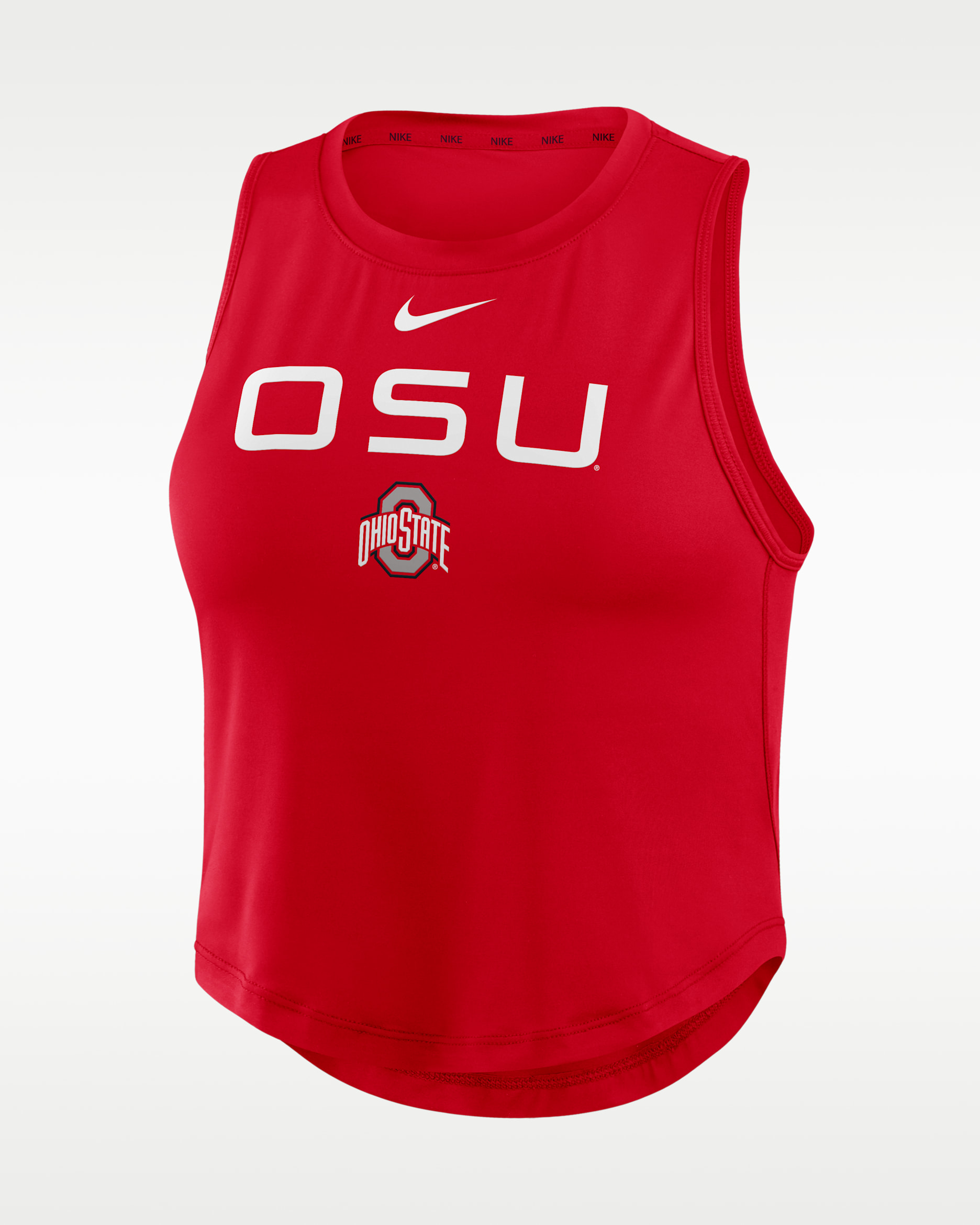 Playera de tirantes cropped Nike Dri-FIT para mujer Ohio State One - Rojo universitario