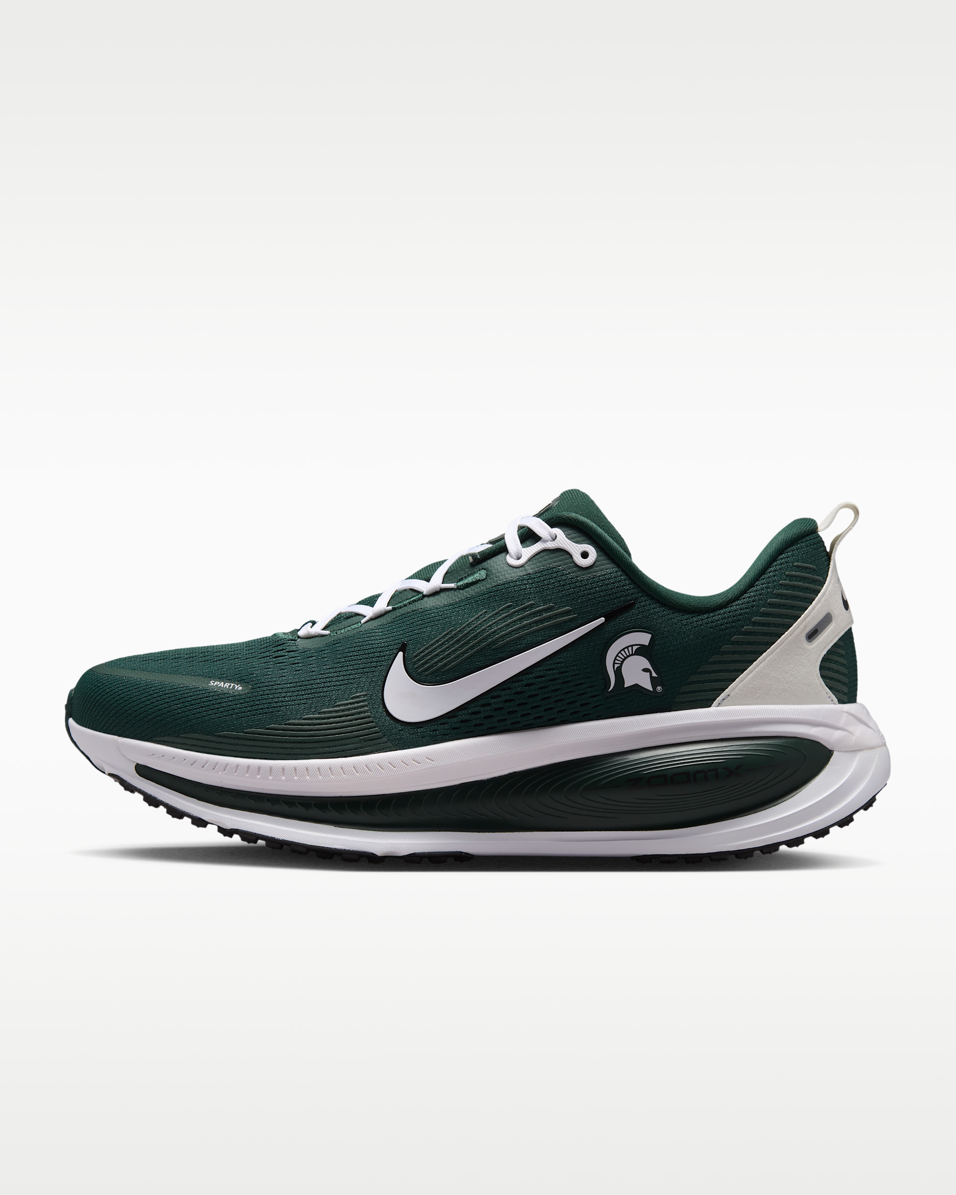 Nike College Vomero 18 (Michigan State) Men's Road Running Shoes - Pro Green/Black/White