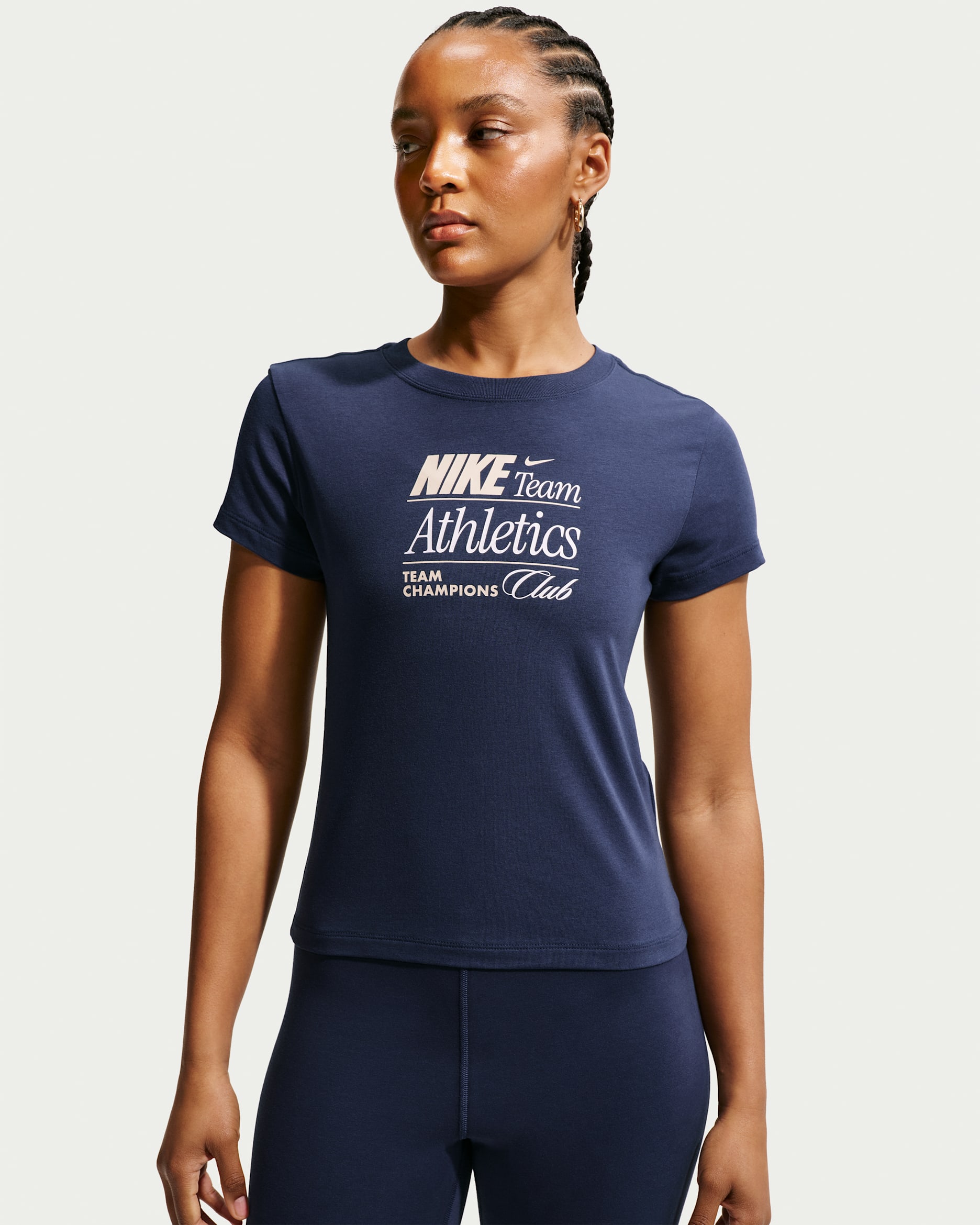 Nike Sportswear Chill Knit Women's Slim Mod-Cropped T-Shirt - Midnight Navy