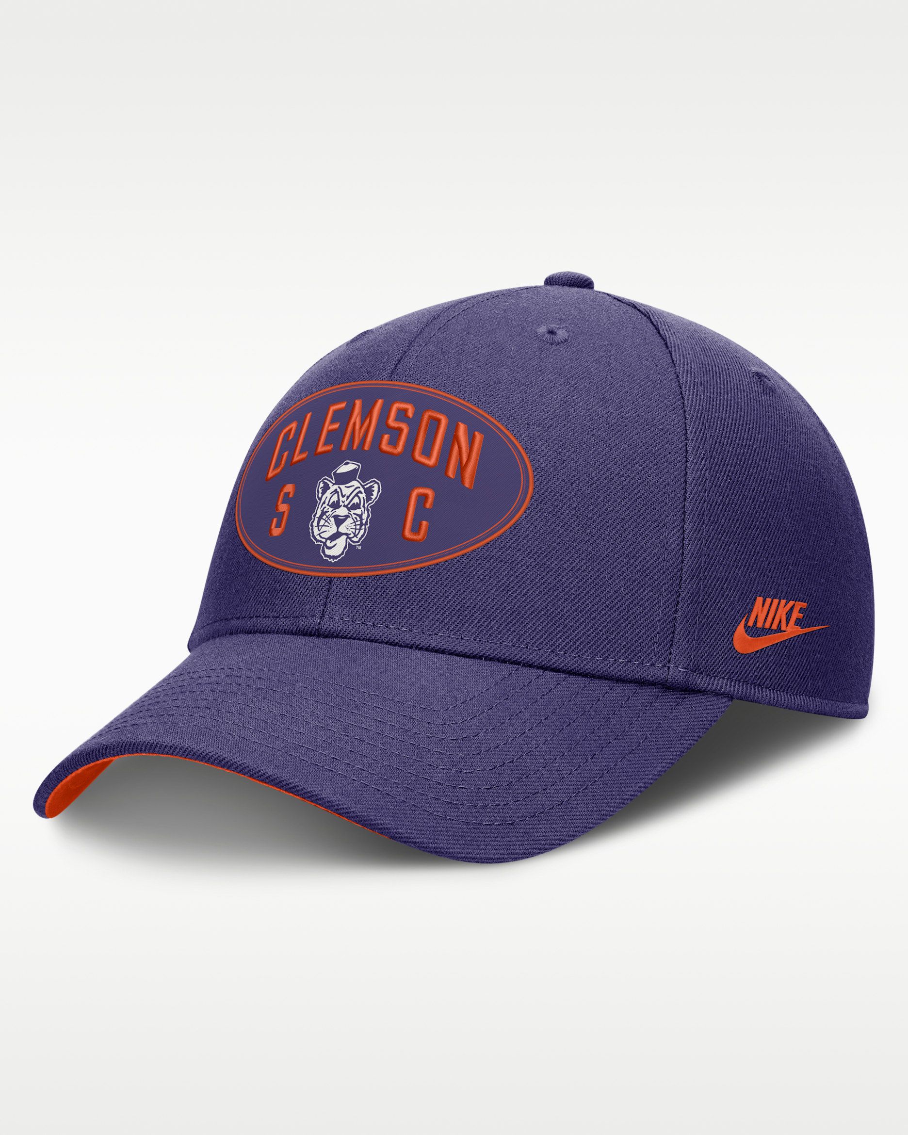 Clemson Legacy Letter & Location Rise Men's Nike Dri-FIT College A-Frame Adjustable Hat - Purple