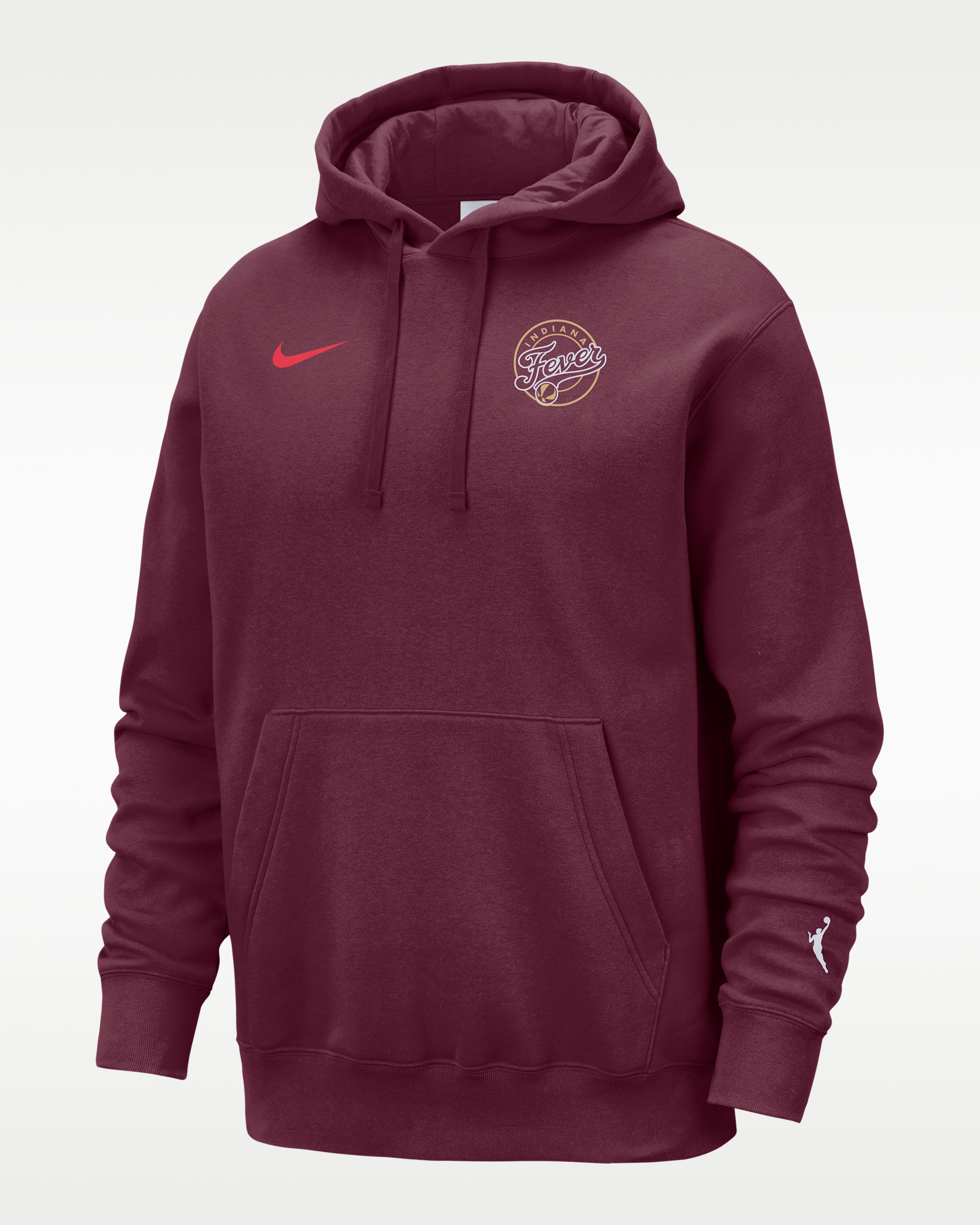 Sudadera con gorro WNBA para mujer Nike Indiana Fever - Castaña intenso/Blanco/Blanco/Rojo velocidad