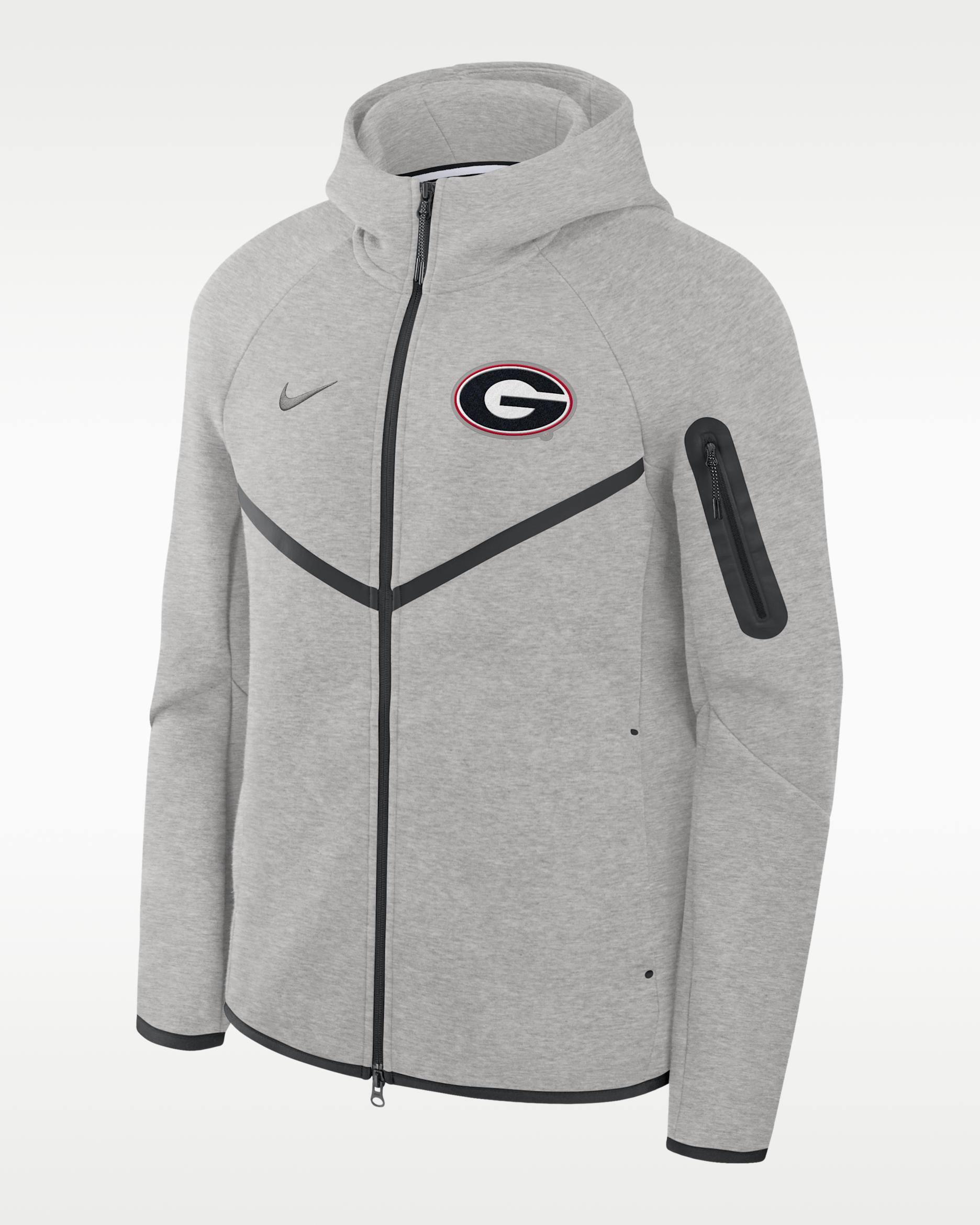 Georgia Tech Fleece Windrunner Men's Nike College Full-Zip Hooded Jacket - Grey
