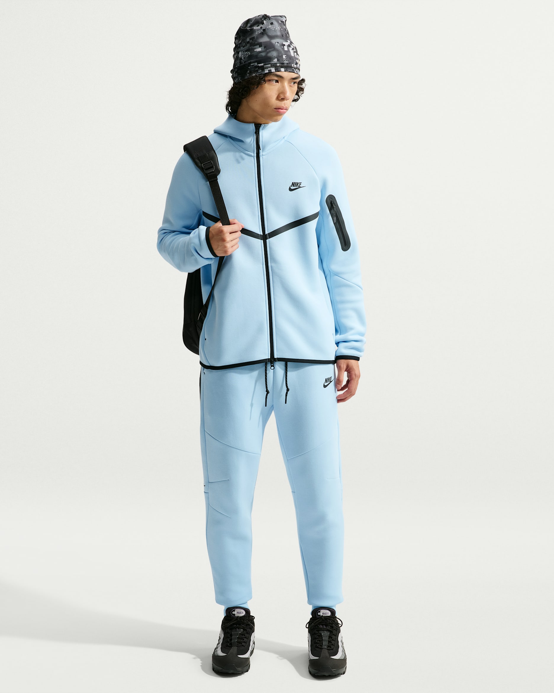 Nike Tech Men's Fleece Joggers - Ice Blue/Black