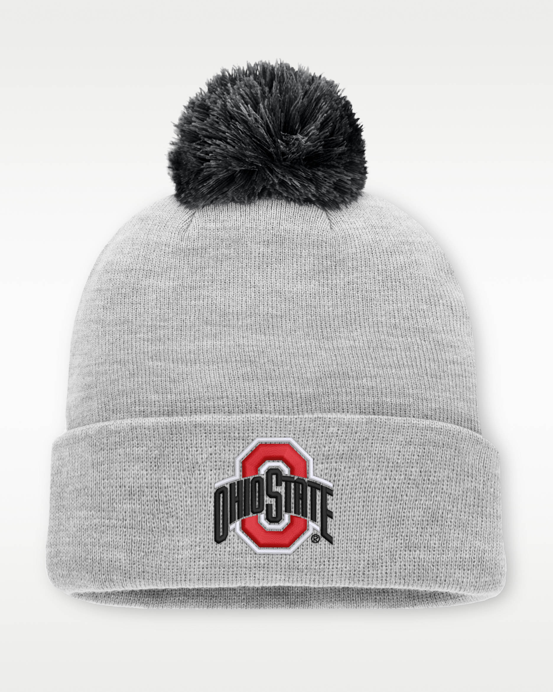 Ohio State Peak Men's Nike College Cuffed Beanie - Grey Heather