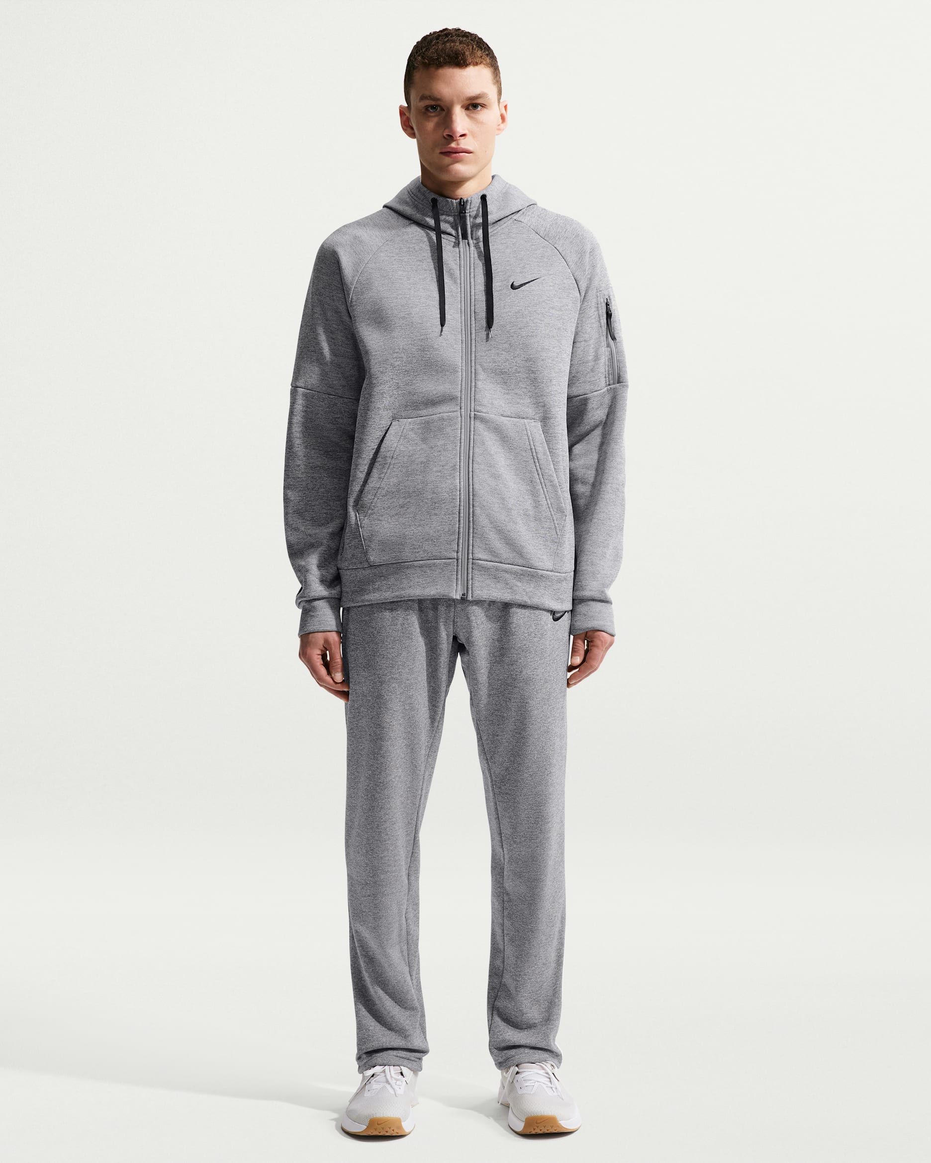 Nike Therma Men's Therma-FIT Open Hem Fitness Pants - Dark Grey Heather/Particle Grey/Black