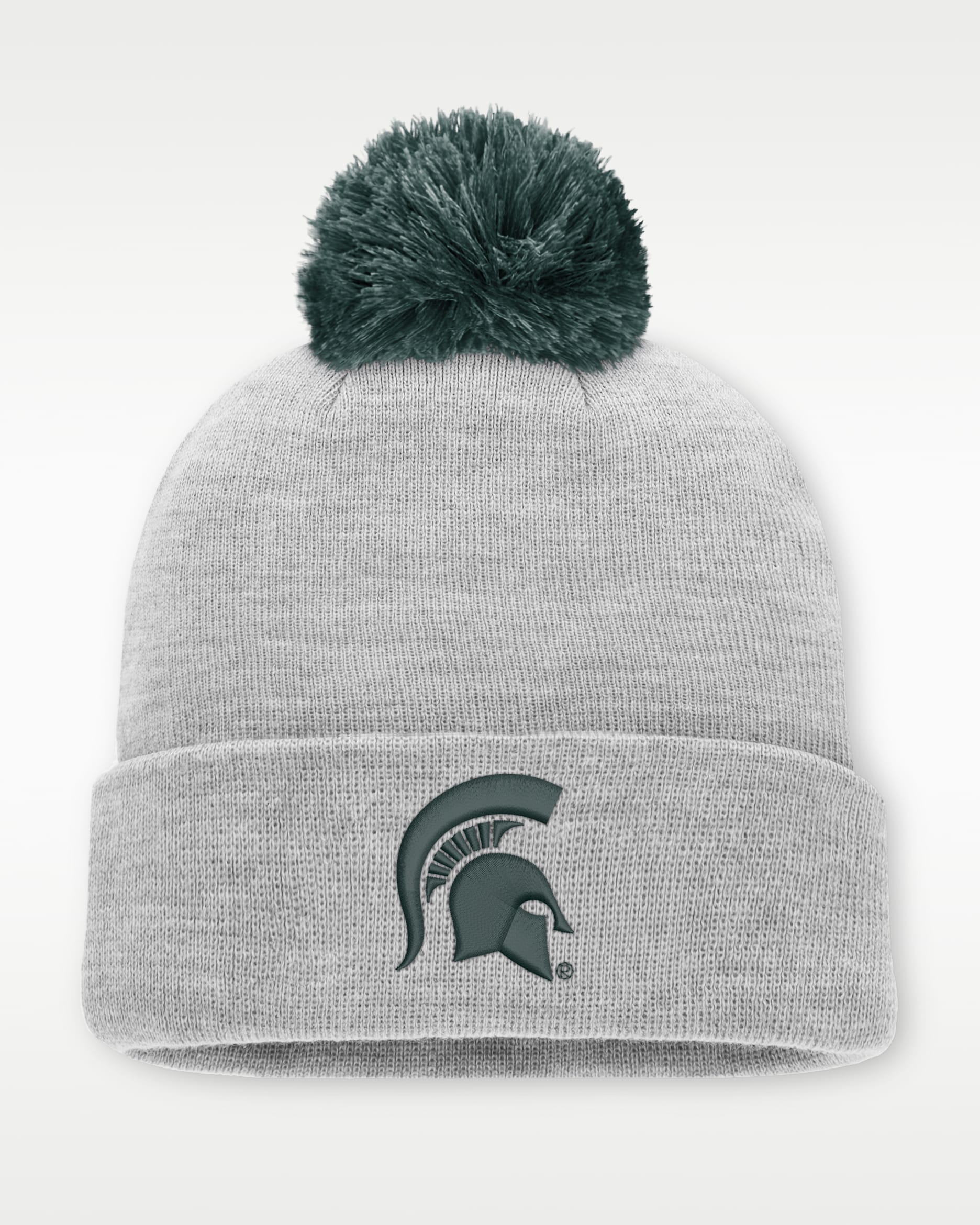 Michigan State Peak Men's Nike College Cuffed Beanie - Grey Heather
