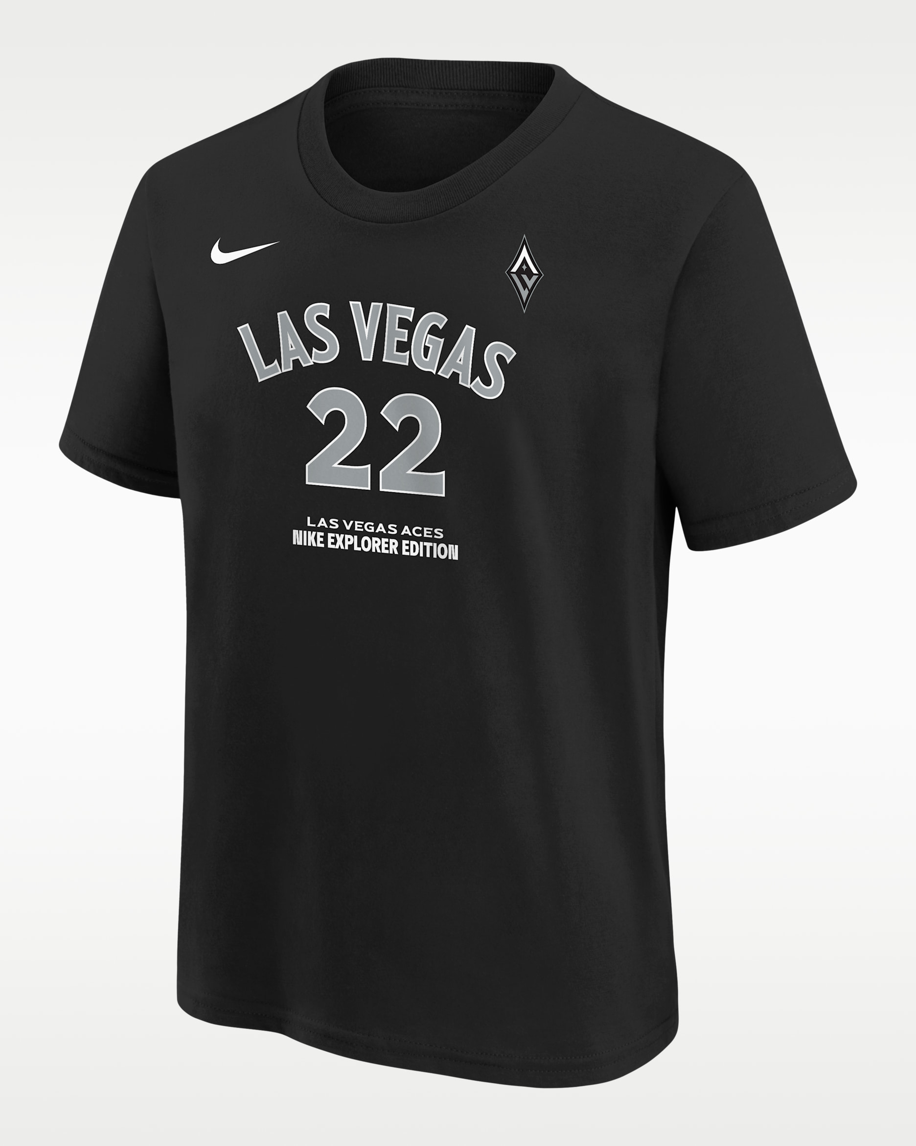 A'Ja Wilson Las Vegas Aces Explorer Edition Big Kids' Nike WNBA T-Shirt - Black