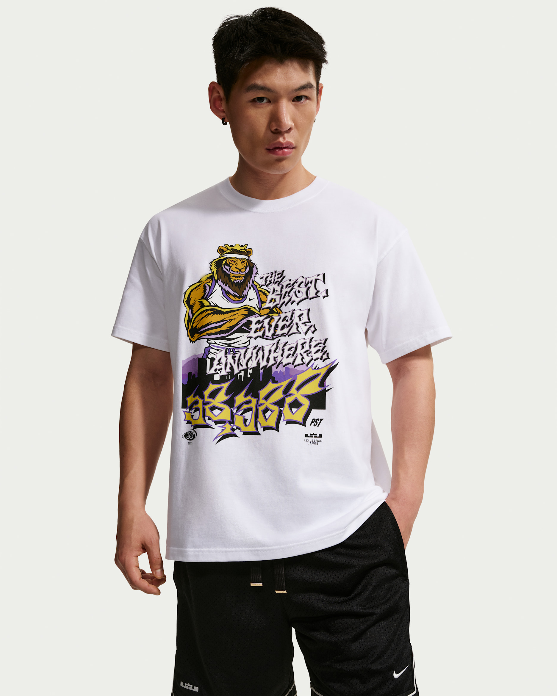 レブロン "For The Record" ナイキ メンズ バスケットボール Tシャツ - ホワイト