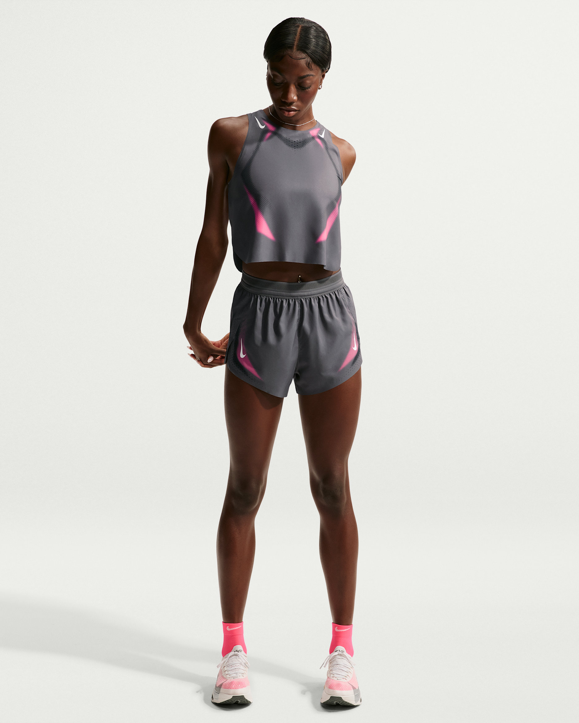 Nike AeroSwift Women's Dri-FIT ADV Brief-Lined 7.5cm (approx.) Running Shorts - Iron Grey/White