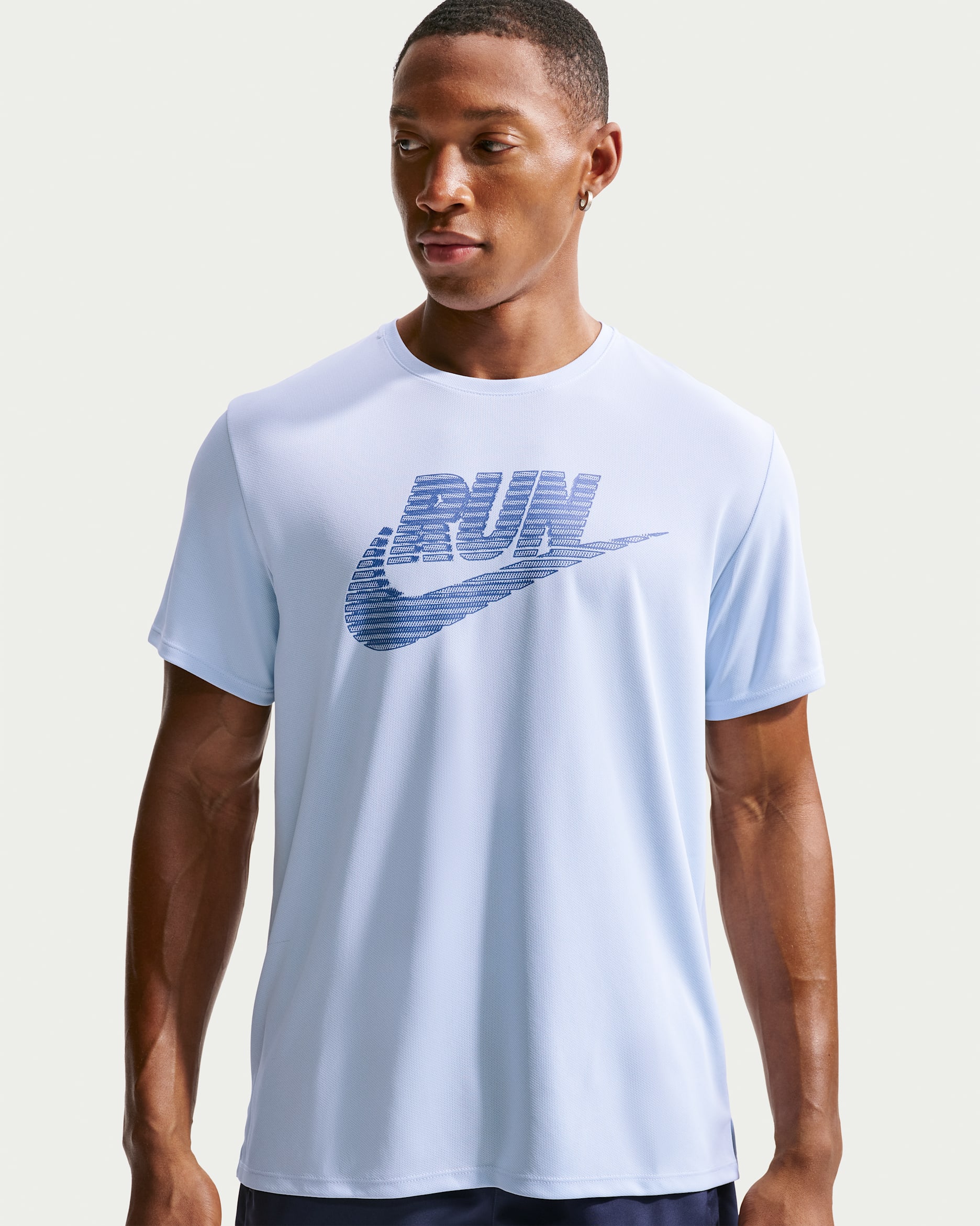 Playera de correr de manga corta Dri-FIT para hombre Nike Miler - Azul hidrógeno/Lapislázuli