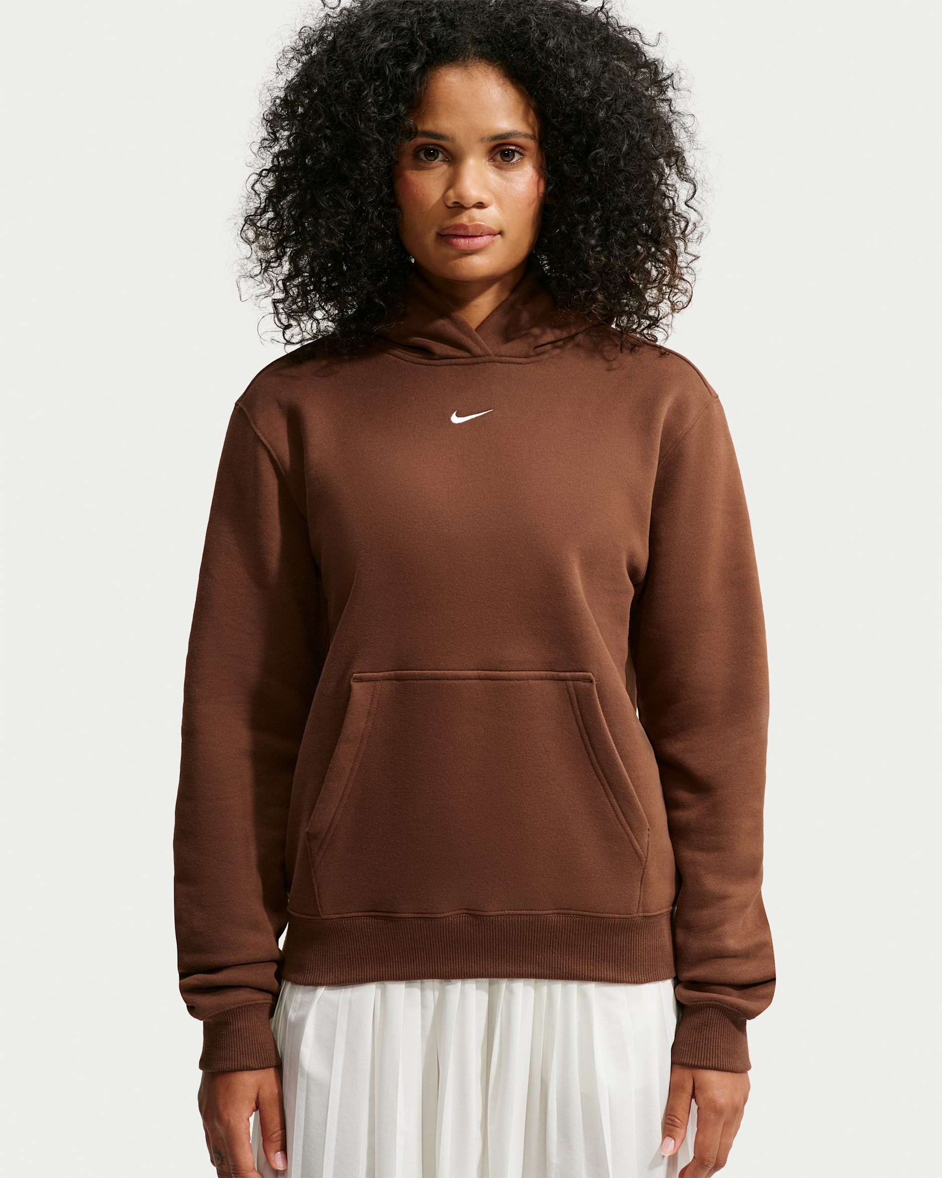 Nike Studio Fleece Medium Weight dameshoodie - Cacao Wow/Sail