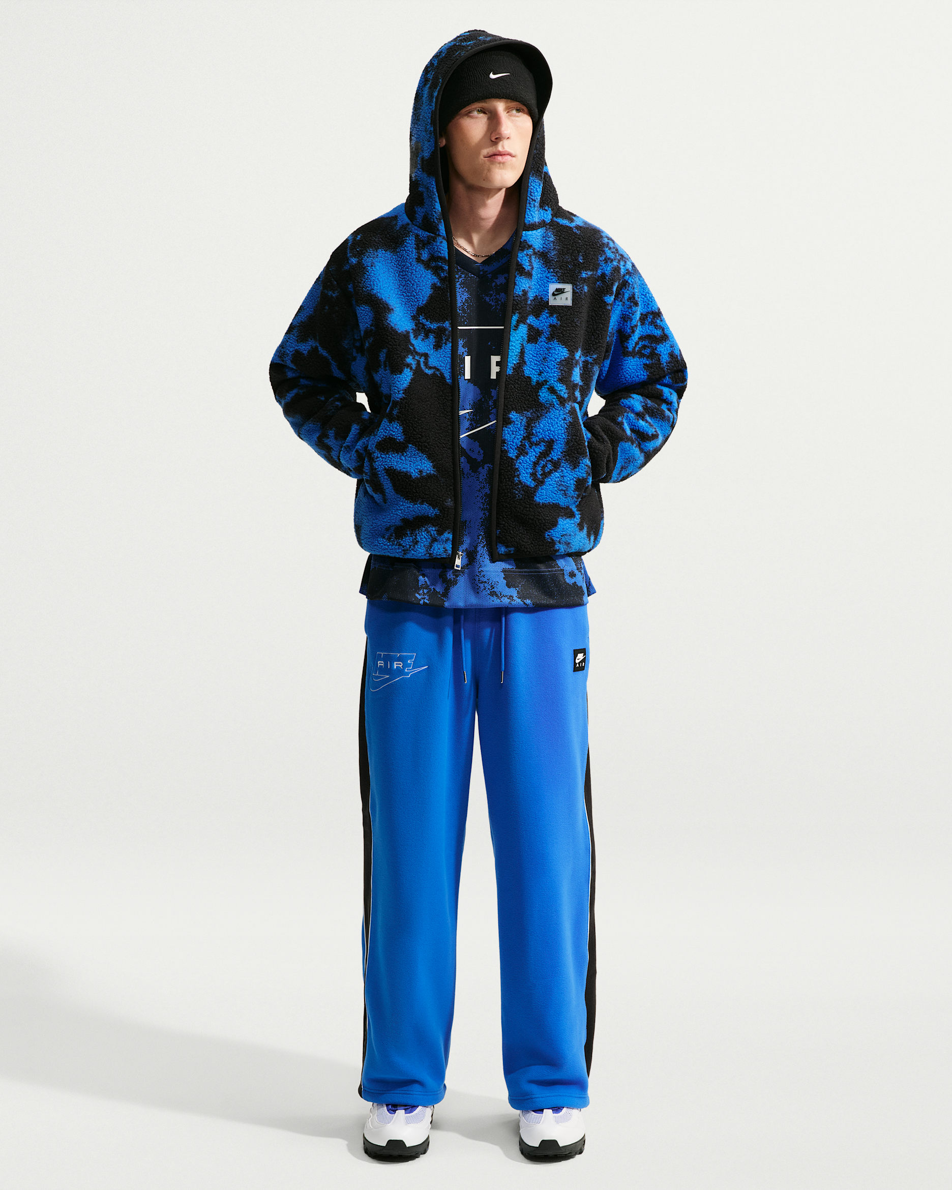 Nike Air Polartec® Men's Therma-FIT Open-Hem Pants - Hyper Royal/Black/White