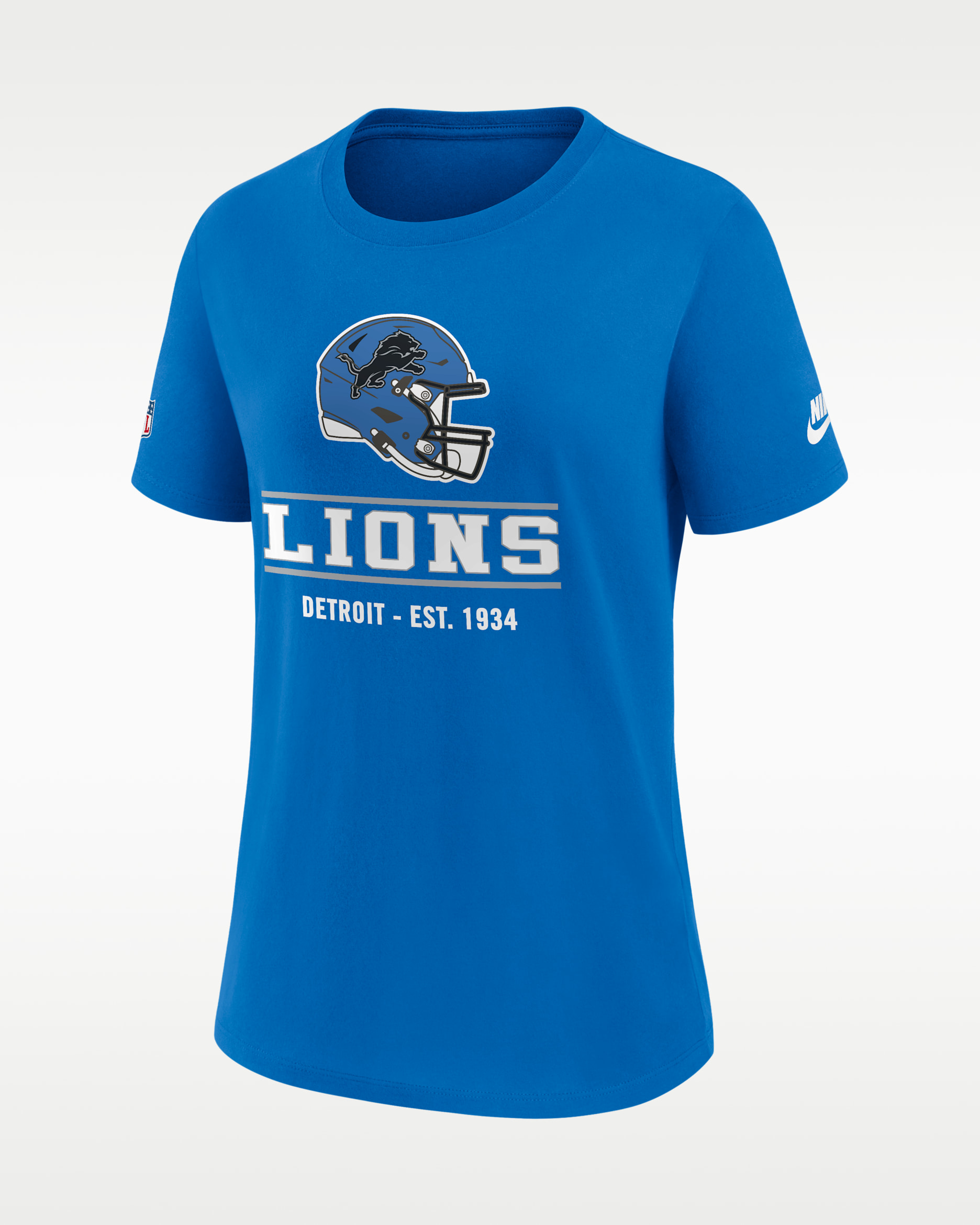 PLayera Nike Dri-FIT de la NFL para mujer Detroit Lions Sideline Alt - Azul
