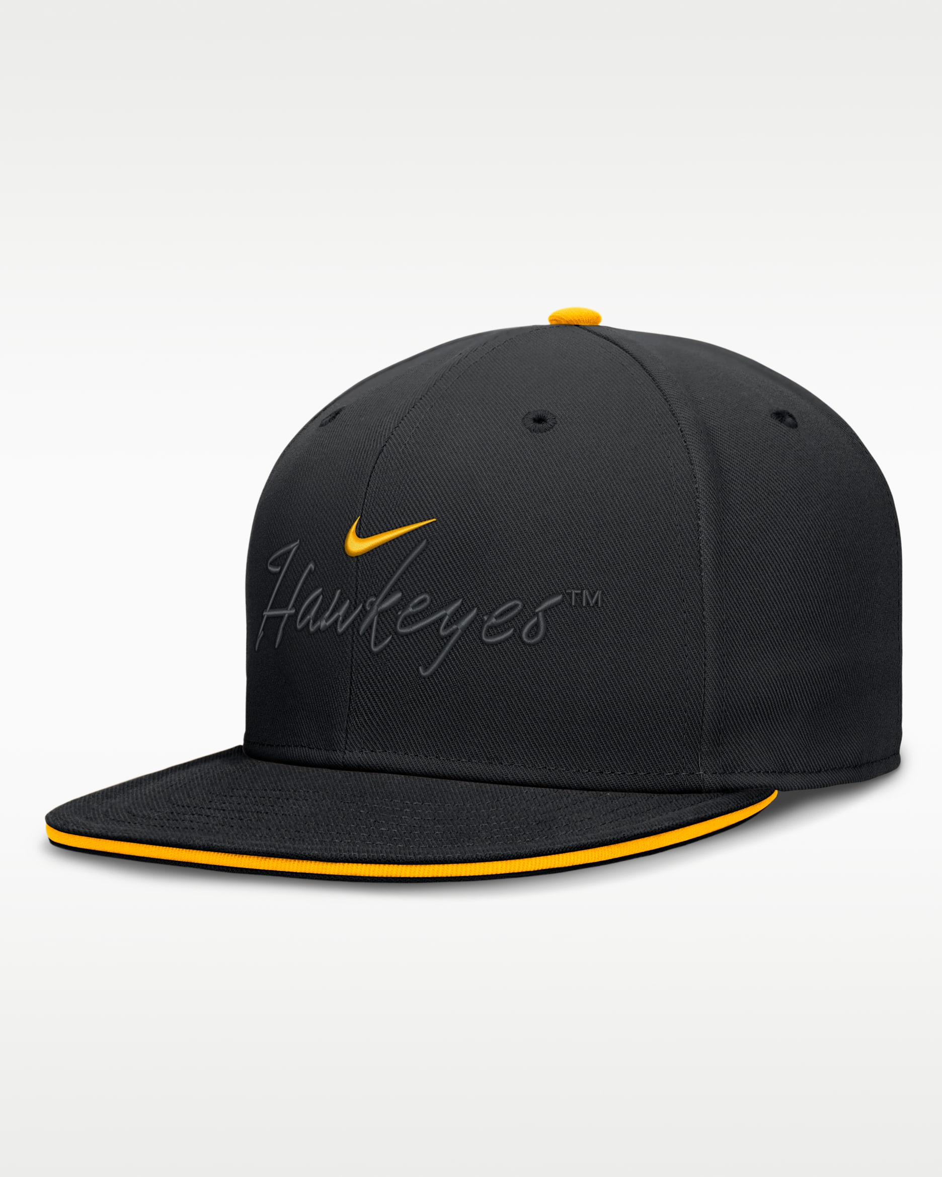 Gorra universitaria Nike Dri-FIT ajustada para hombre Iowa Pro - Negro