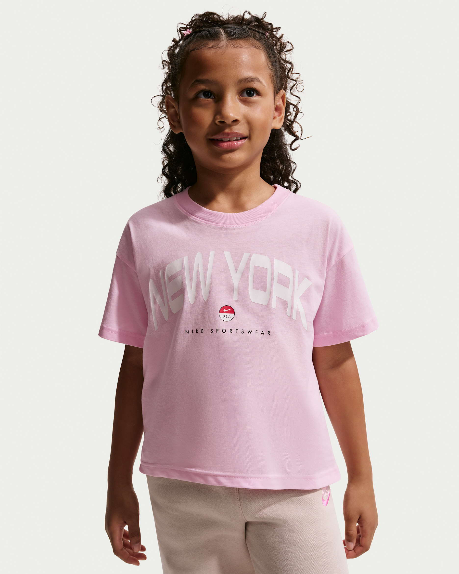 Nike Sportswear Big Kids' (Girls') T-Shirt - Pink Foam
