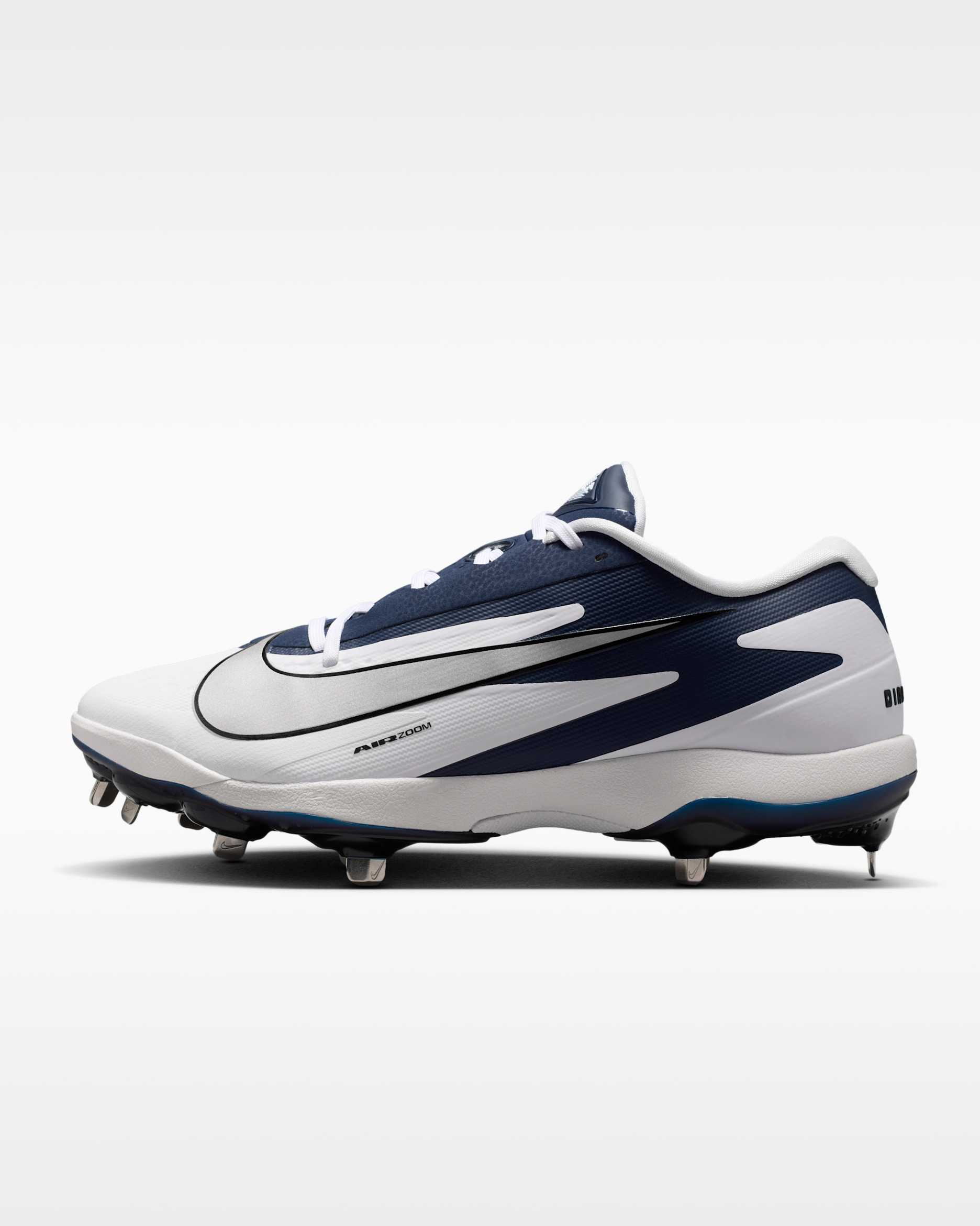 Nike Diamond Standout MTL Baseball Cleats - White/College Navy/Black/Metallic Silver
