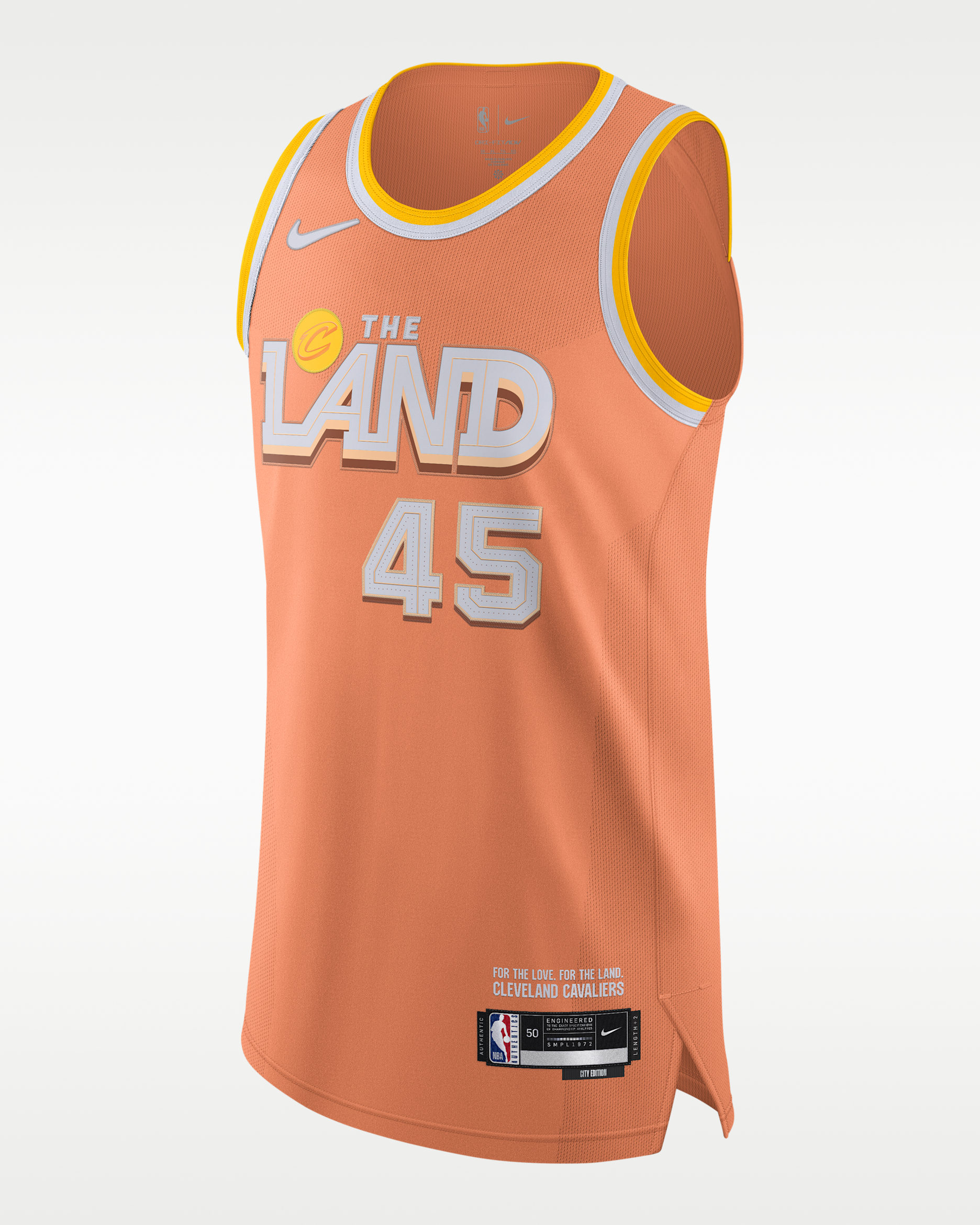 Jersey Nike Dri-FIT ADV de la NBA Authentic para hombre Donovan Mitchell Cleveland Cavaliers City Edition - Escarcha naranja