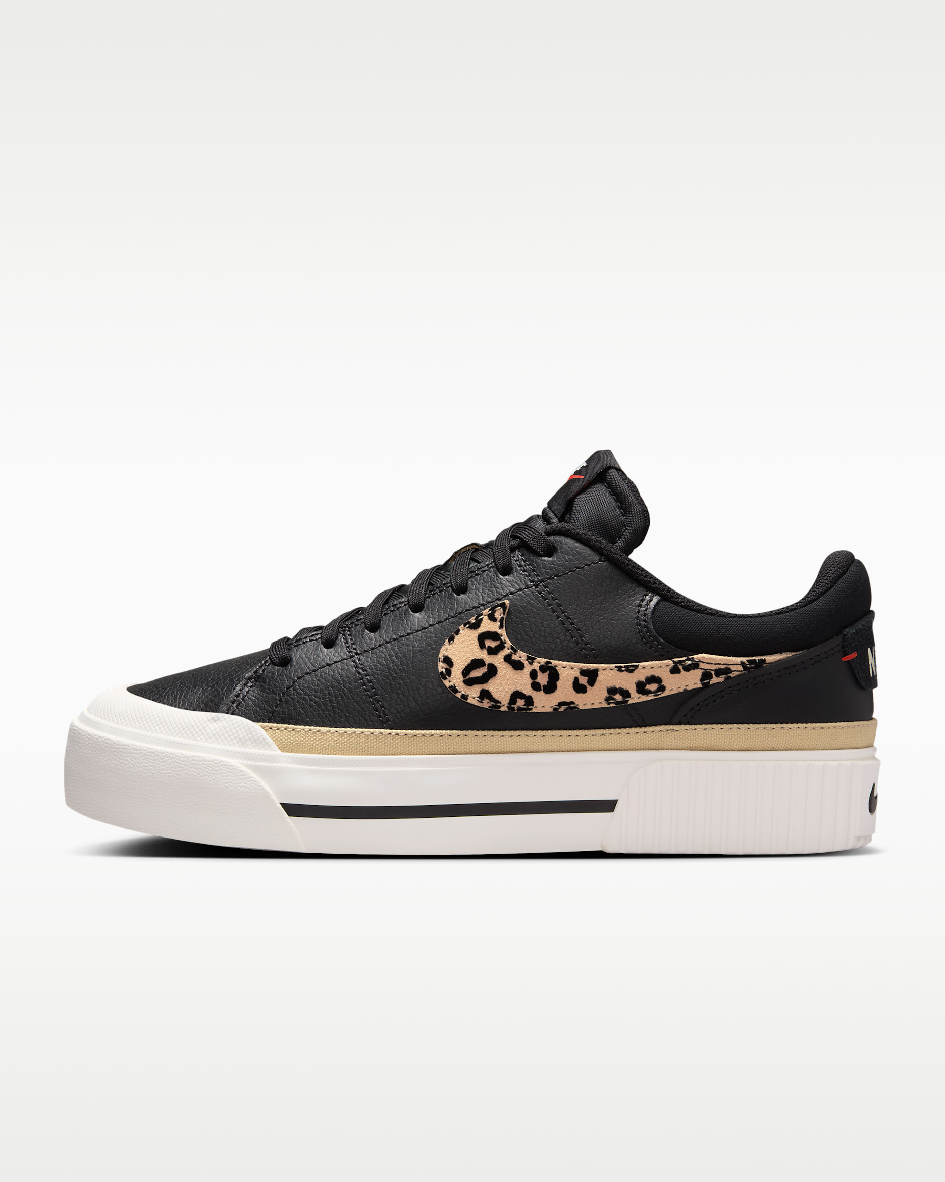 Tenis para mujer Nike Court Legacy Lift - Negro/Vela/Rojo picante/Caqui