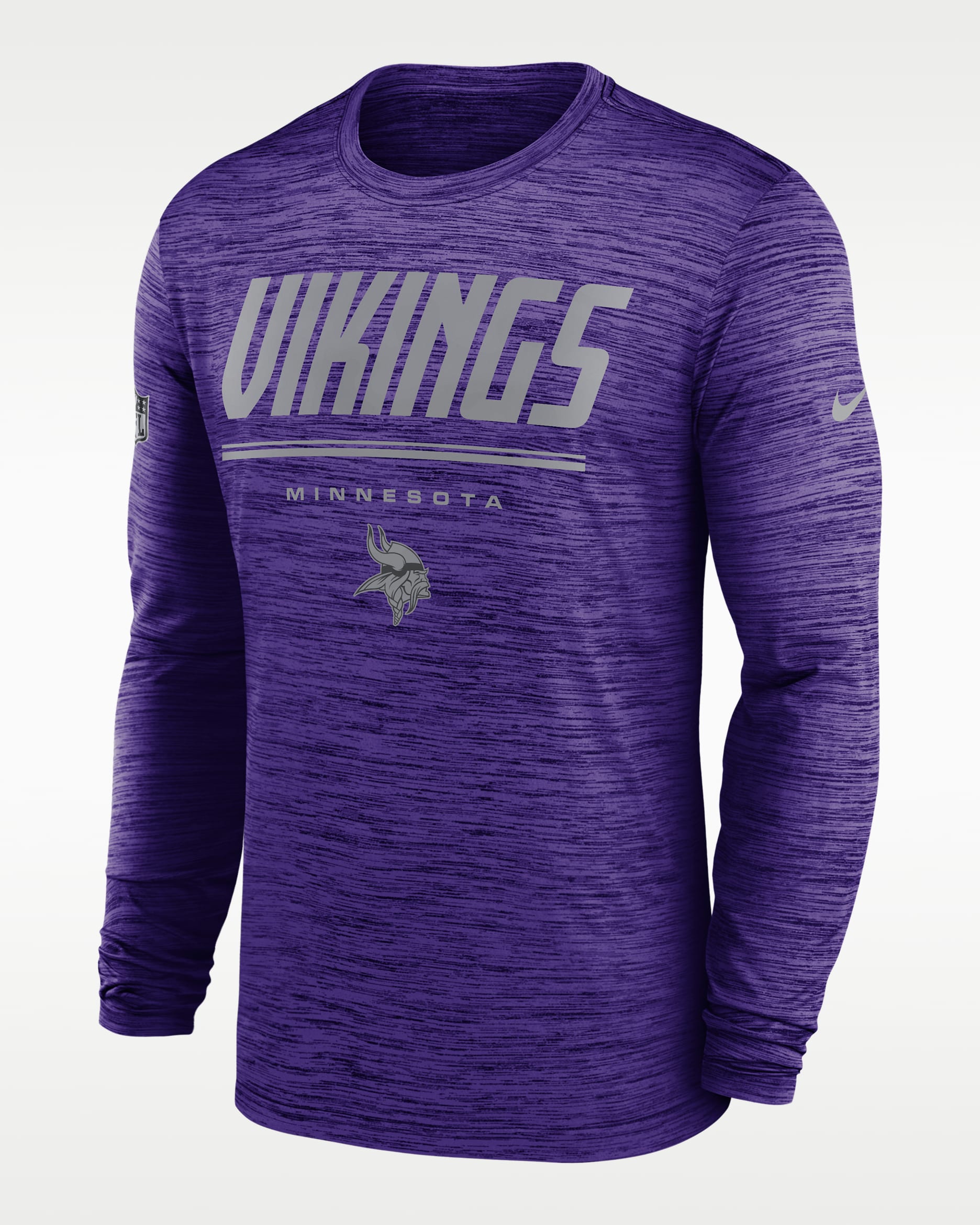 Minnesota Vikings Sideline Team Issue Velocity Men's Nike Dri-FIT NFL Long-Sleeve T-Shirt - Purple
